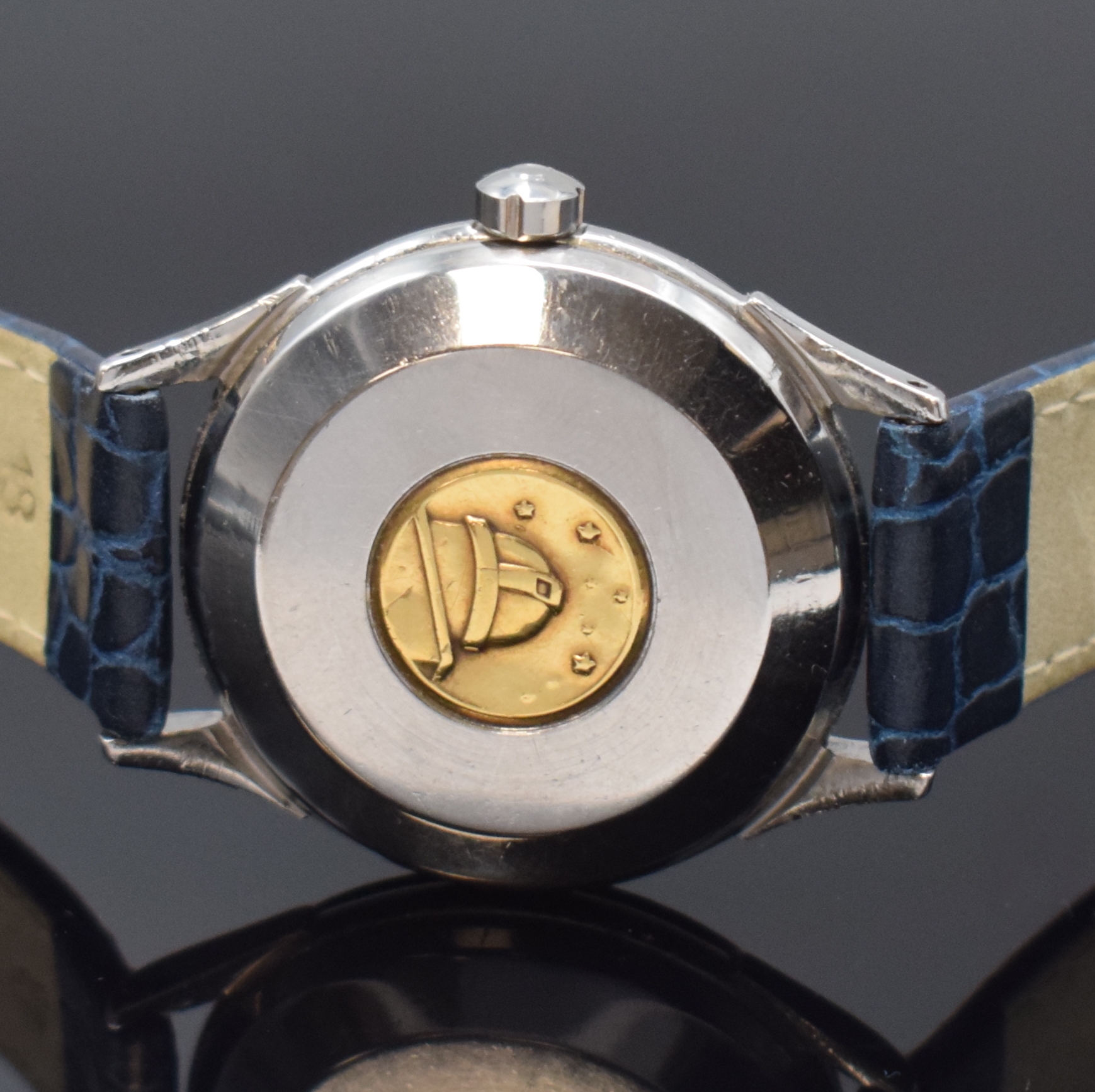 Detail d: OMEGA Constellation Chronometer Armbanduhr in Stahl Referenz 2852, Schweiz um 1956, Automatik, Geh. m. aufgedr. Boden, einges. Sternwarten-Plakette ...