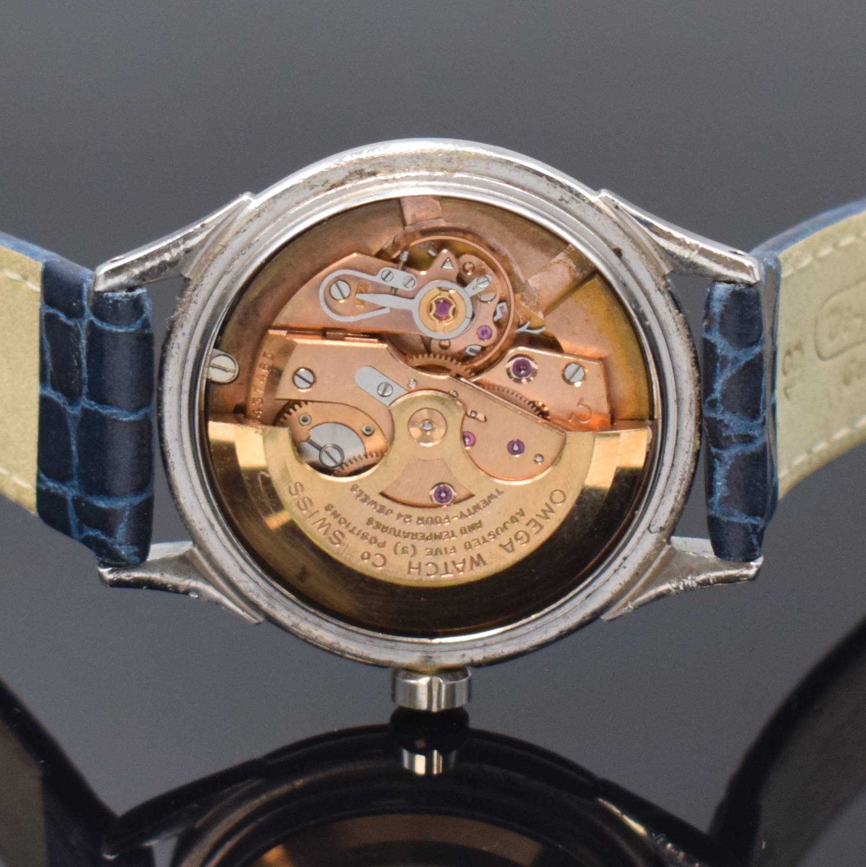 Detail f: OMEGA Constellation Chronometer Armbanduhr in Stahl Referenz 2852, Schweiz um 1956, Automatik, Geh. m. aufgedr. Boden, einges. Sternwarten-Plakette ...