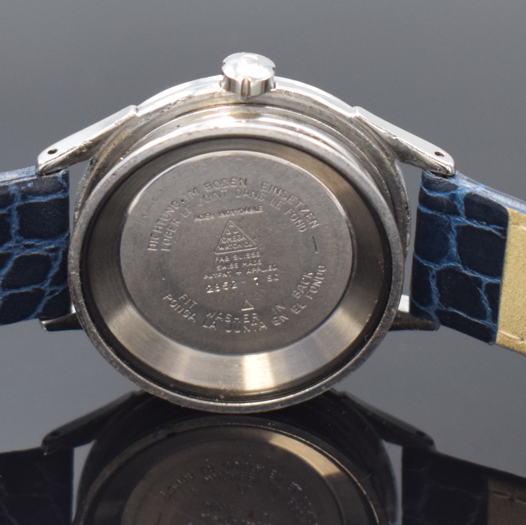 Detail g: OMEGA Constellation Chronometer Armbanduhr in Stahl Referenz 2852, Schweiz um 1956, Automatik, Geh. m. aufgedr. Boden, einges. Sternwarten-Plakette ...