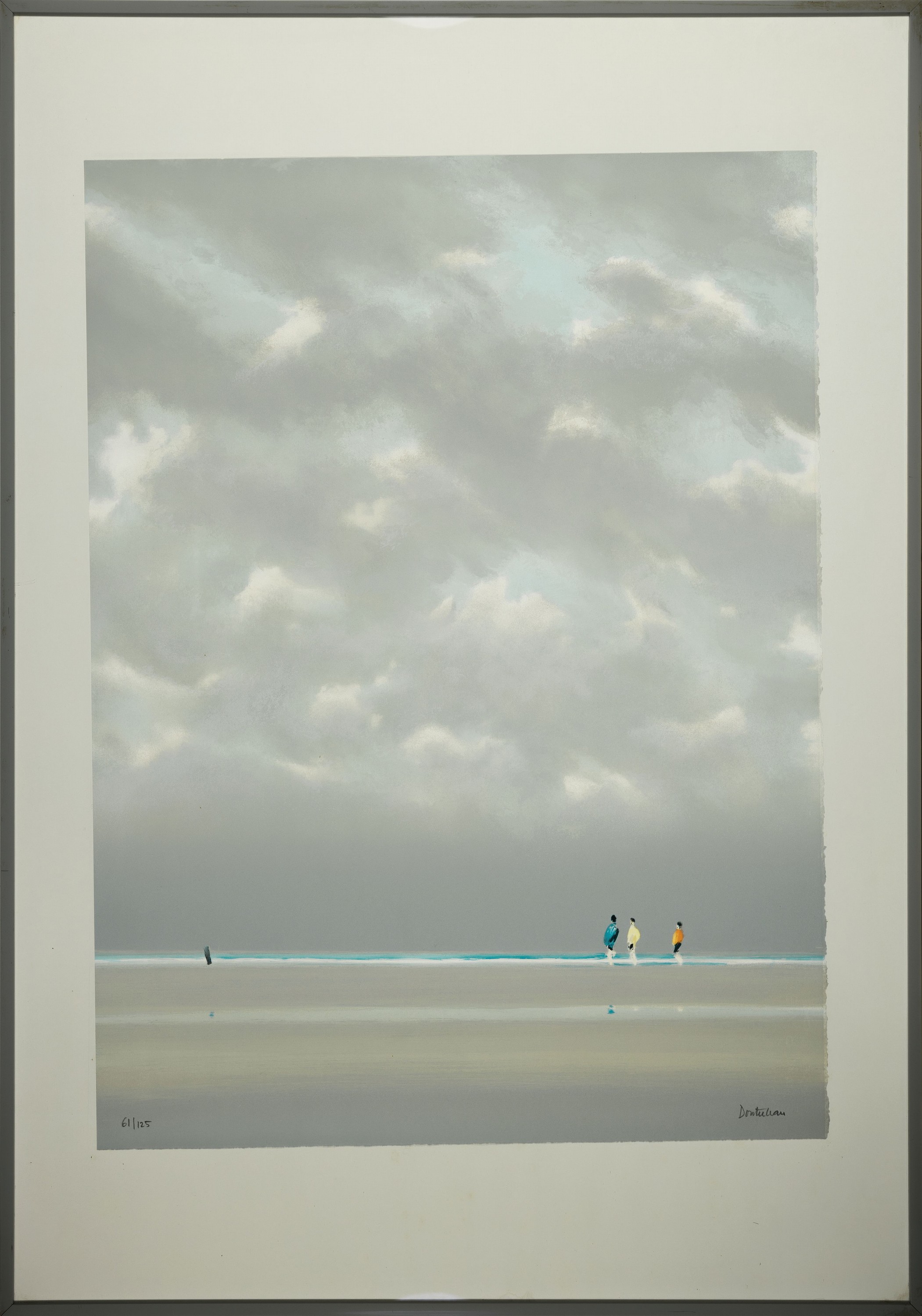 Detail k: Pierre Doutreleau, geb. 1938 Arles/Frankreich, Promenade sur la plage, Farblithographie, sign. und num. 61/125, ca. 76x56cm, u.Gl., R. ca. 100x70cm