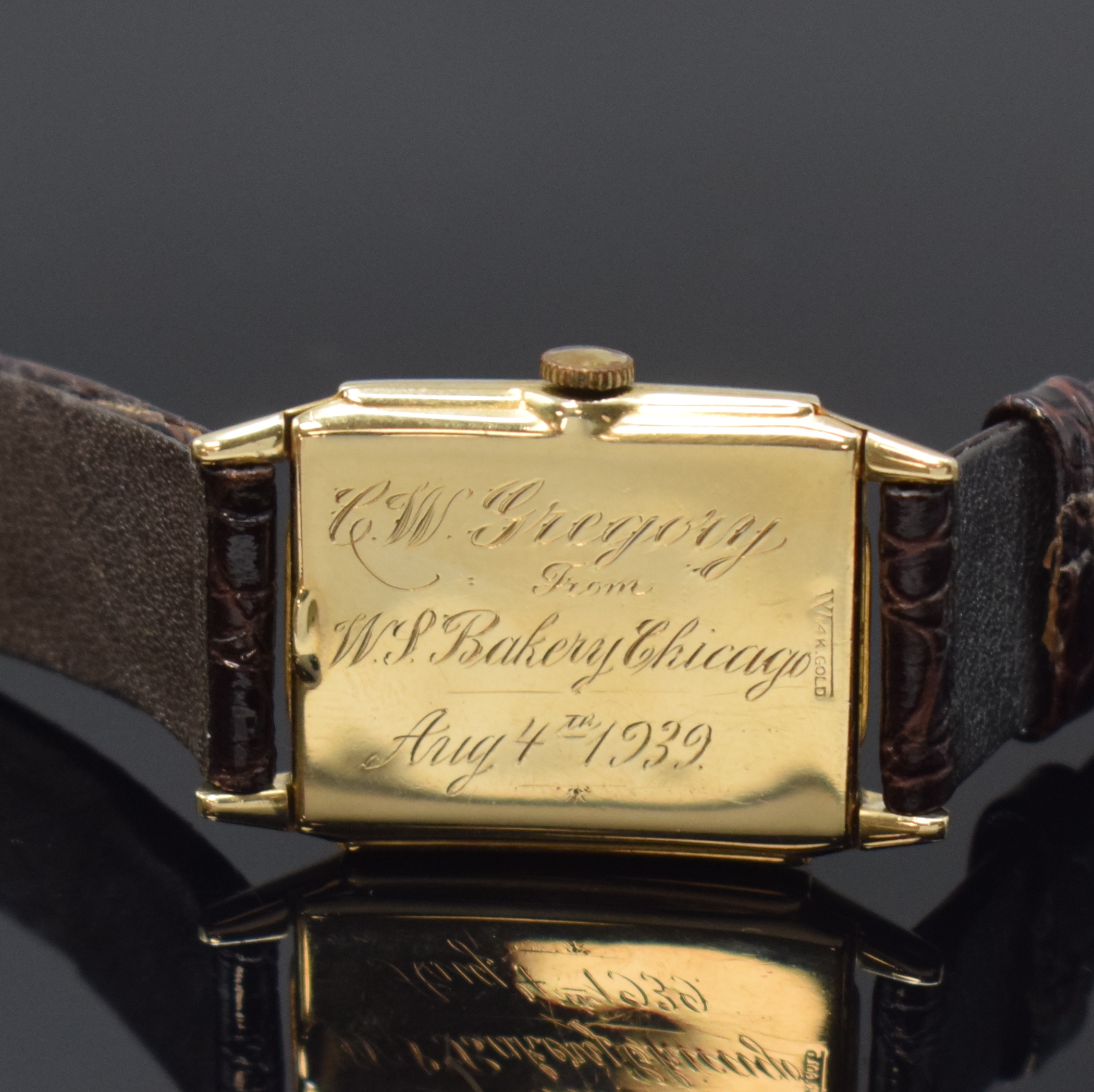 Detail e: CONCORD, WALTHAM und ALPINA 3 Armbanduhren in GG 585/000, Schweiz/USA 1930er Jahre, Handaufzug, Böden gedr. (1x m. Widmung), silb. Zifferblätter ...