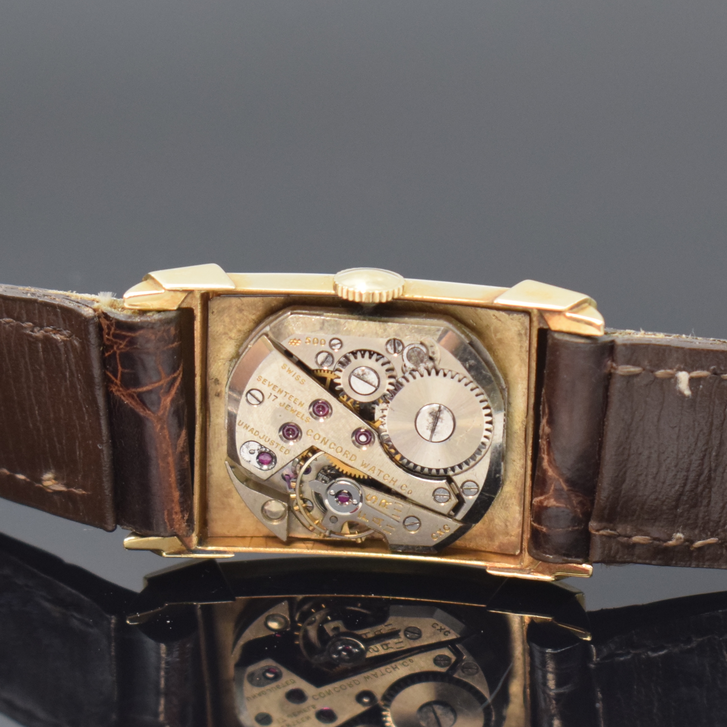 Detail o: CONCORD, WALTHAM und ALPINA 3 Armbanduhren in GG 585/000, Schweiz/USA 1930er Jahre, Handaufzug, Böden gedr. (1x m. Widmung), silb. Zifferblätter ...