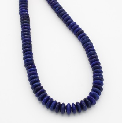 Image 26888454 - Kette mit Lapislazuli, Karabinerschl. verg., scheibenförmige Lapislazuli, D. ca. 10 ...