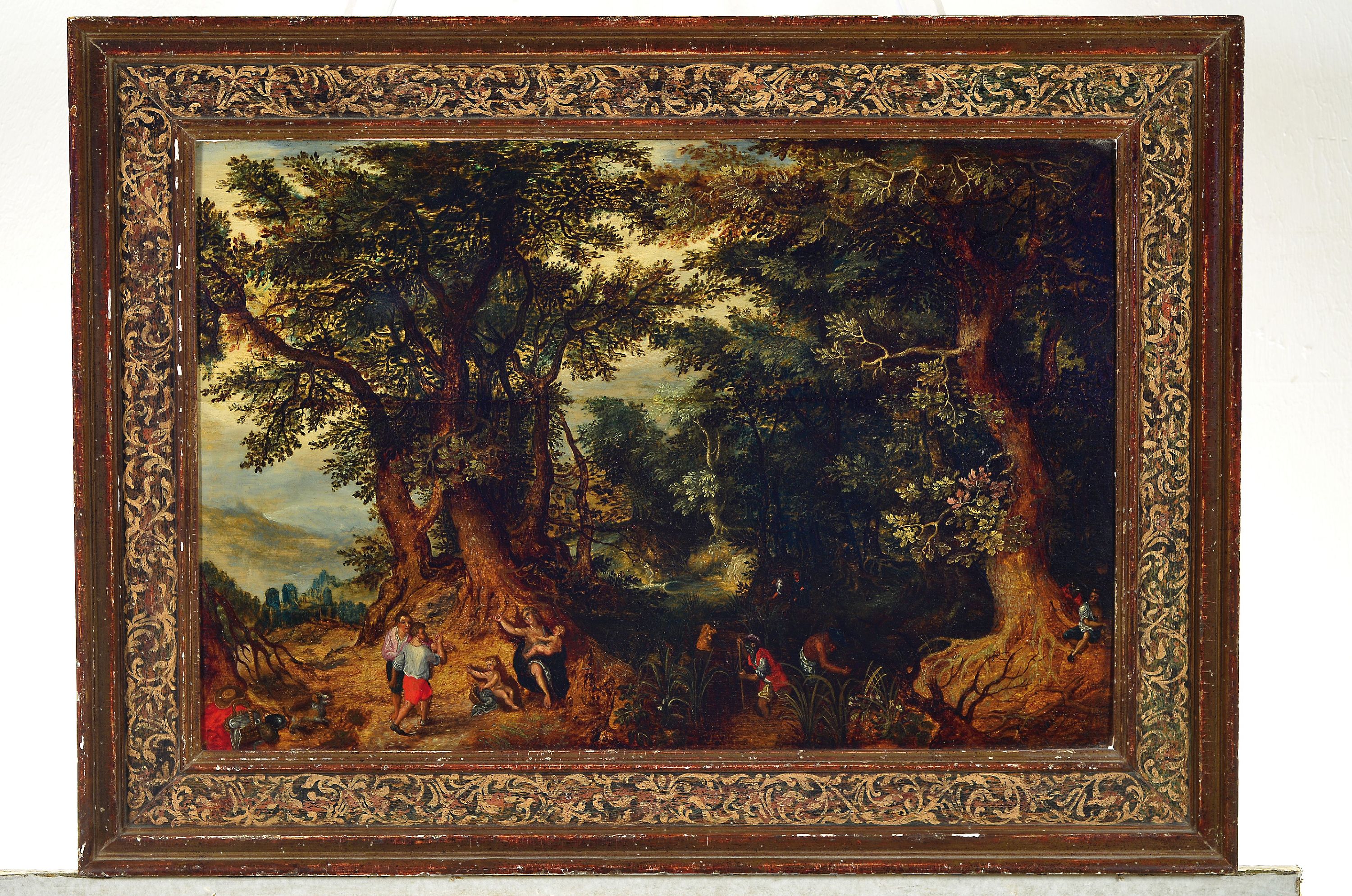 Detail k: Gillis II van Coninxloo (Koningsloo), 1544 Antwerpen-1607 Amsterdam, Landschaft mit Verwandlung der lykischen Bauern in Frösche, Öl/Holz, ...