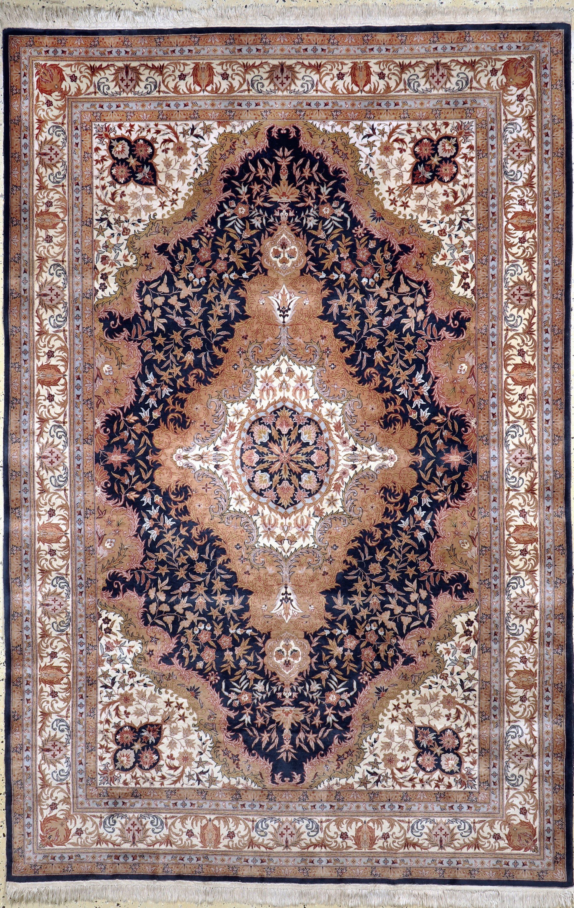 Esfahan fein, China, Ende 20.Jhd, Korkwolleauf Baumwolle, ca. 280 x 186 cm, EHZ: 2