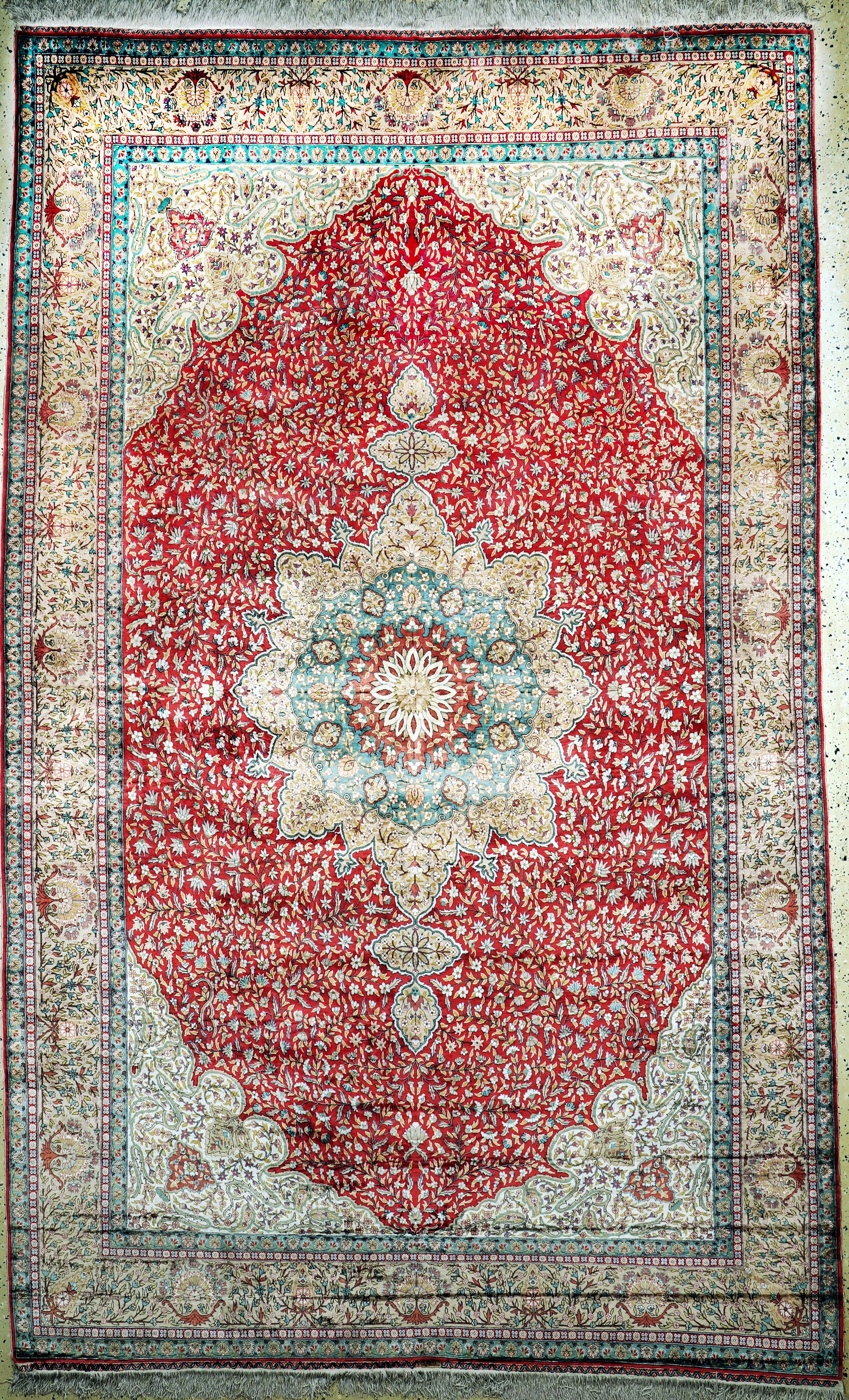 Seiden Kayseri, Türkei, Mitte 20.Jhd, reineNaturseide, ca. 352 x 215 cm, EHZ: 2