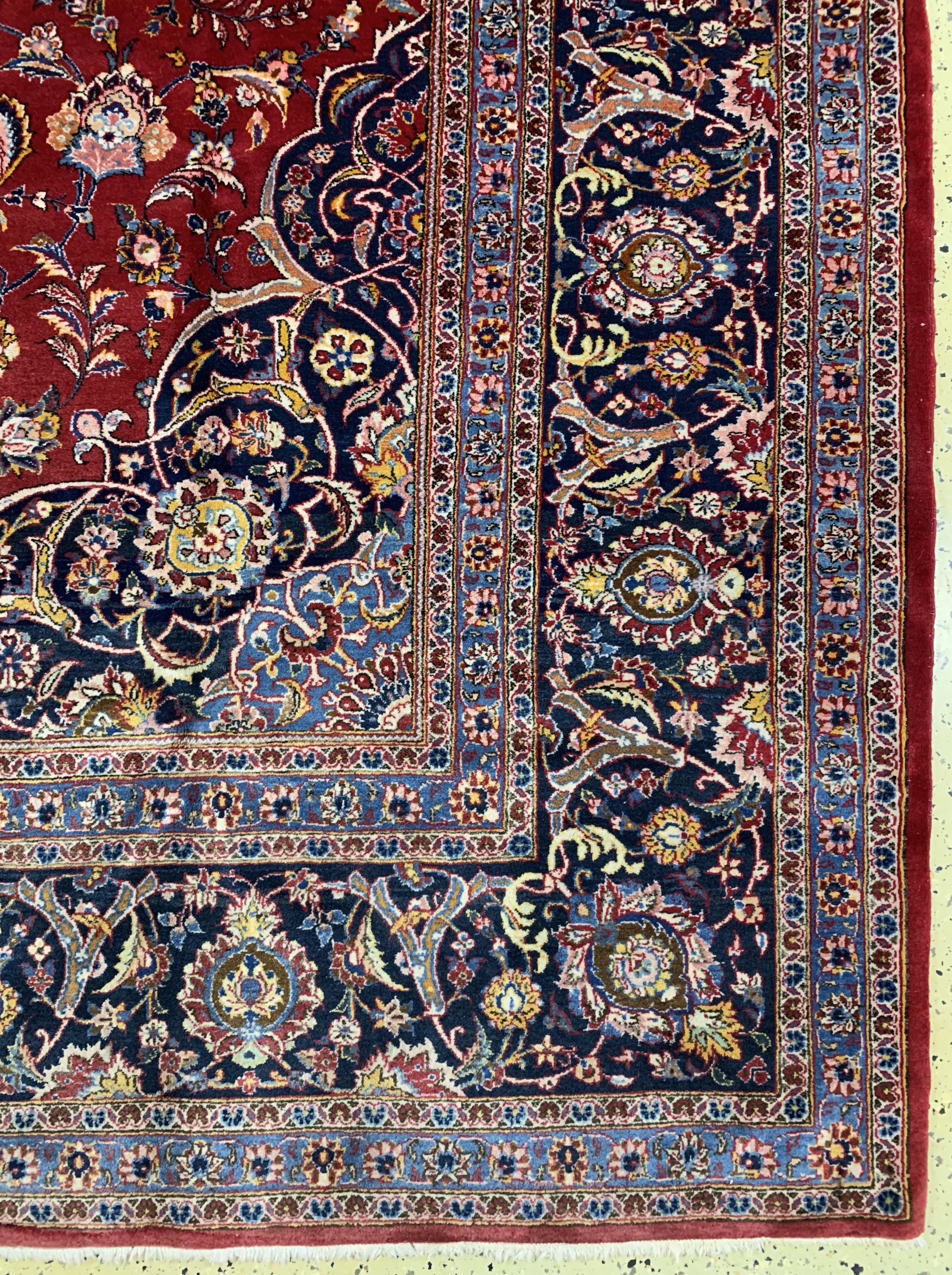 Detail a: Keschan Kork fein, Persien, Ende 20.Jhd, Korkwolle auf Baumwolle, ca. 420 x 310 cm, gereinigt, EHZ: 2