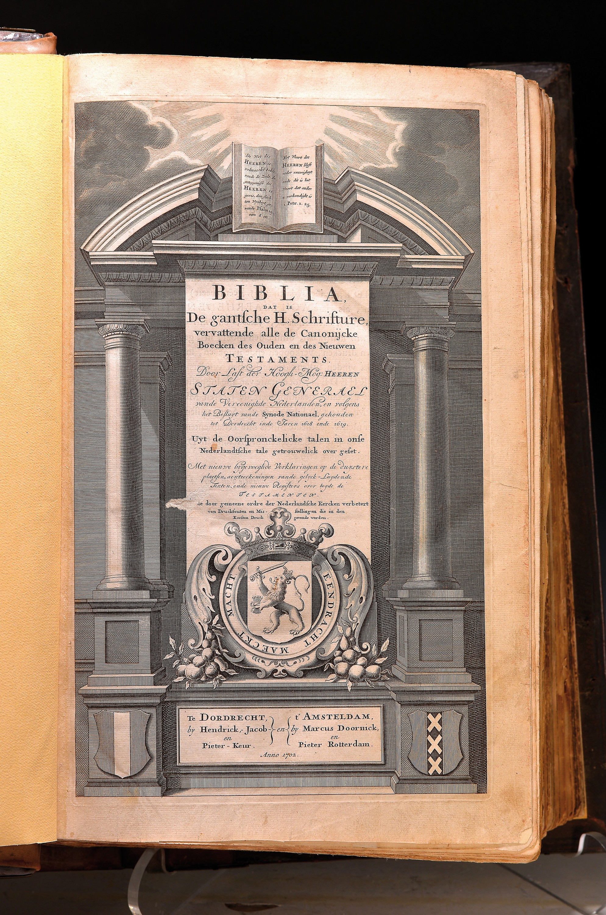 Biblia. Dat is de gantsche Heilig Schrifture, Dordrecht, Hendrick, Jacob u. Pieter Keur und Amsterdam, Marcus Doornick u. Pieter Rotterdam1702, 2°, ...
