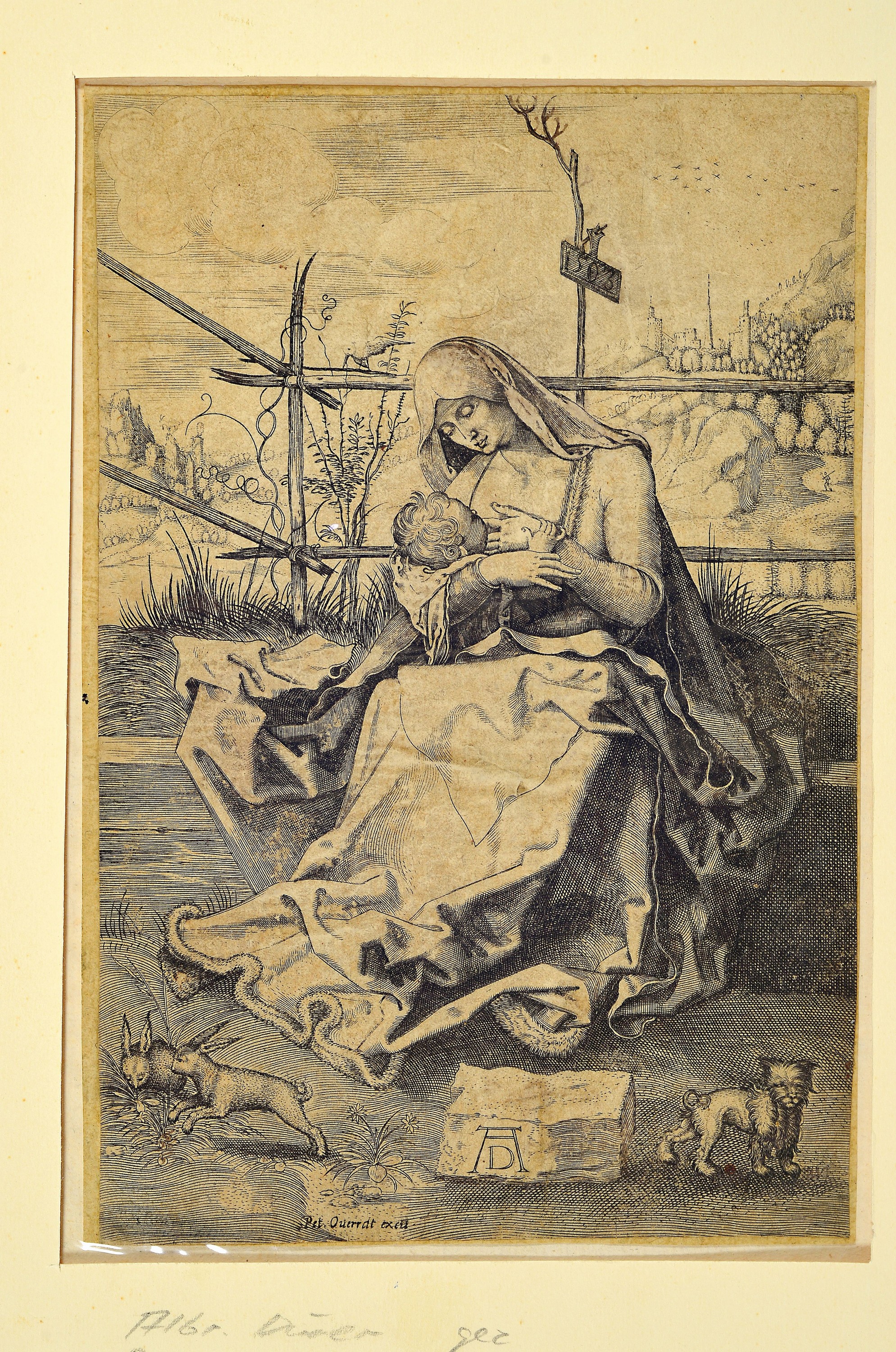 Detail k: 2 Kopien nach Albrecht Dürer, 17./18.Jh., 1xPeter Overath (1596-1632): Verleger und Drucker aus Köln: Kupferstich, Kopie bzw. Variation von ...