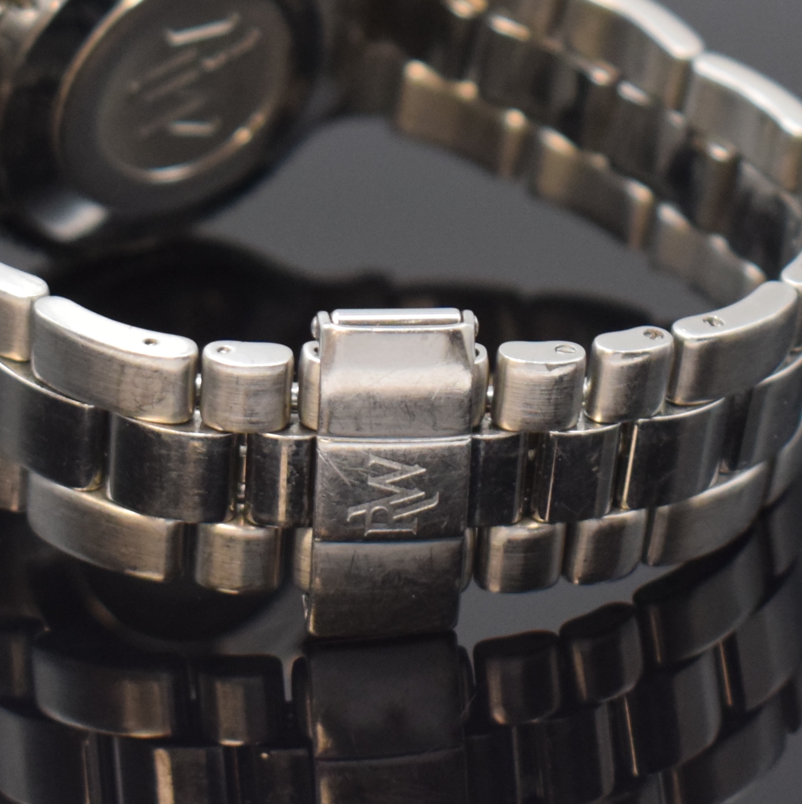 Detail b: RAYMOND WEIL Amadeus 200 Armbandchronograph in Stahl Referenz 7701, Schweiz um 1995, Automatik, orig. Gliederband m. dopp. Faltschl., Boden 8-fach ...