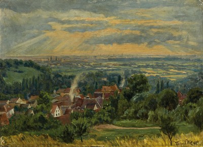 Image 26888864 - Walter Lilie, 1876 Leipzig-1924 Schwetzingen , süddeutsche Landschaft, Blick in die ...
