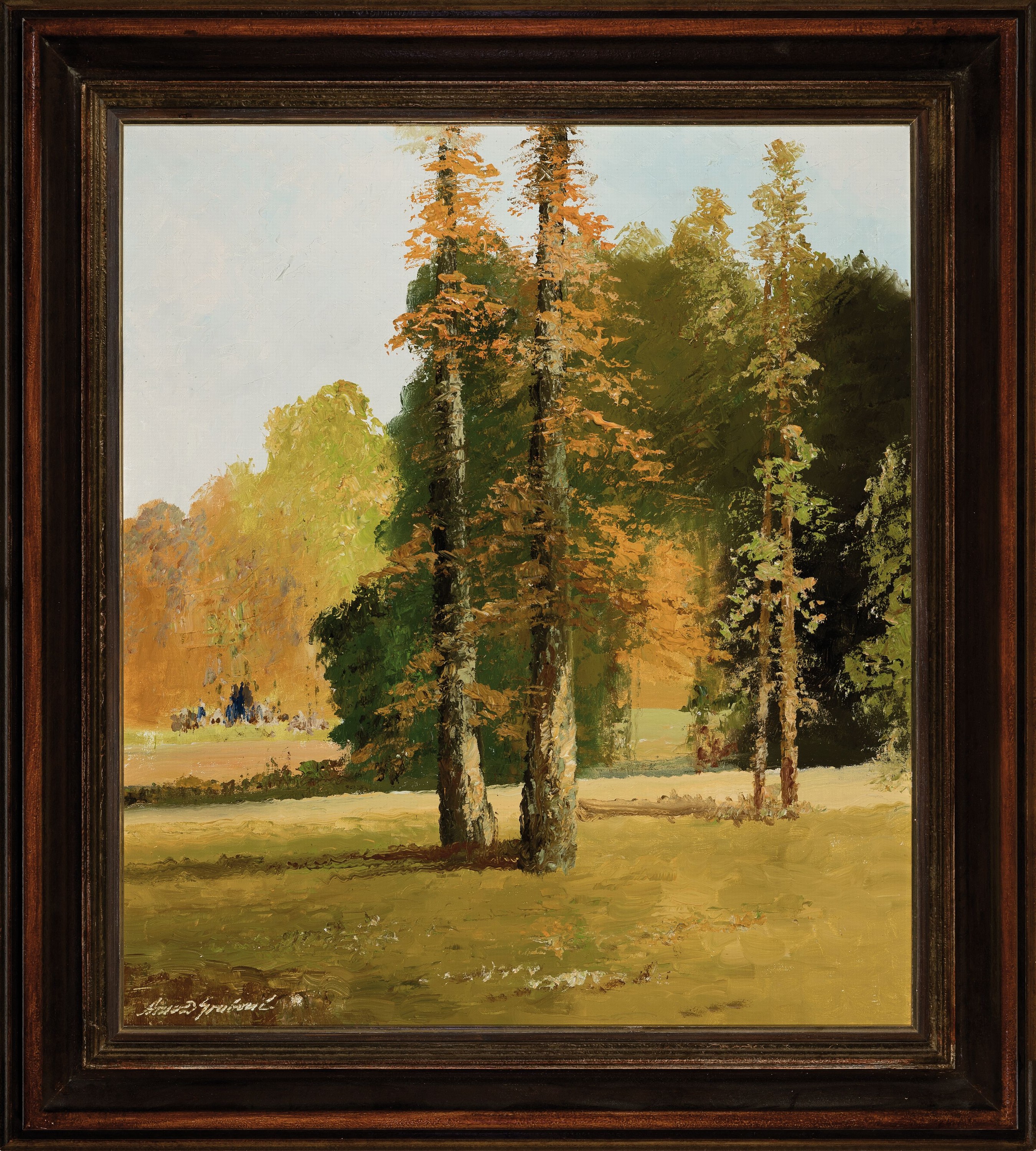 Detail k: Georg Arnold-Graboné, 1896 München-1982 Starnberg, herbstliche Parklandschaft, pastoser teilweise gespachtelter Farbauftrag, links unten signiert, ...