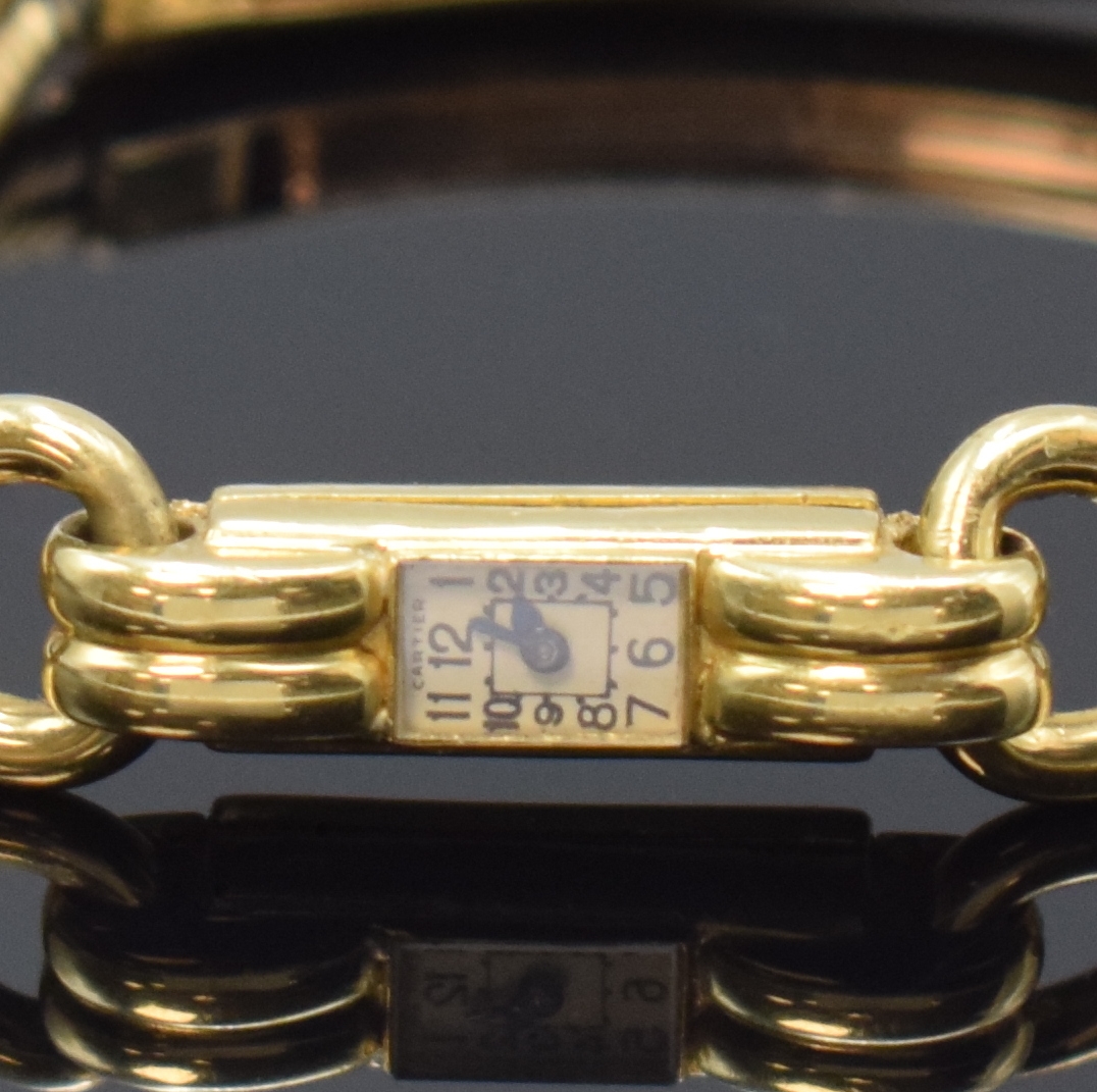 Detail a: CARTIER/EUROPEAN WATCH Co Duoplan sehr seltene Damenarmbanduhr in GG 750/000, Frankreich/ Schweiz mit London Import-Stempel 1935/1936, Handaufzug, ...