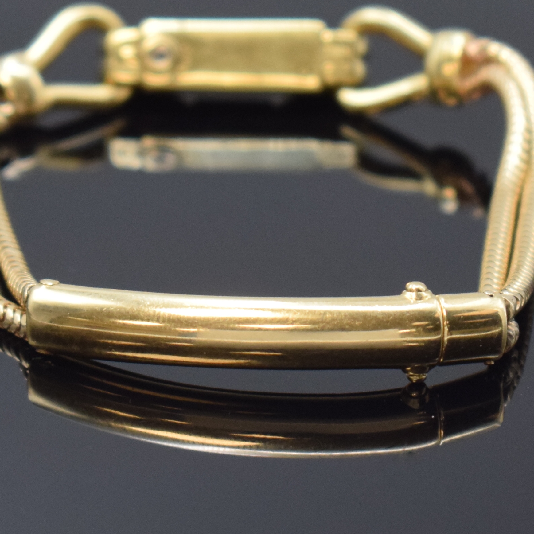Detail b: CARTIER/EUROPEAN WATCH Co Duoplan sehr seltene Damenarmbanduhr in GG 750/000, Frankreich/ Schweiz mit London Import-Stempel 1935/1936, Handaufzug, ...