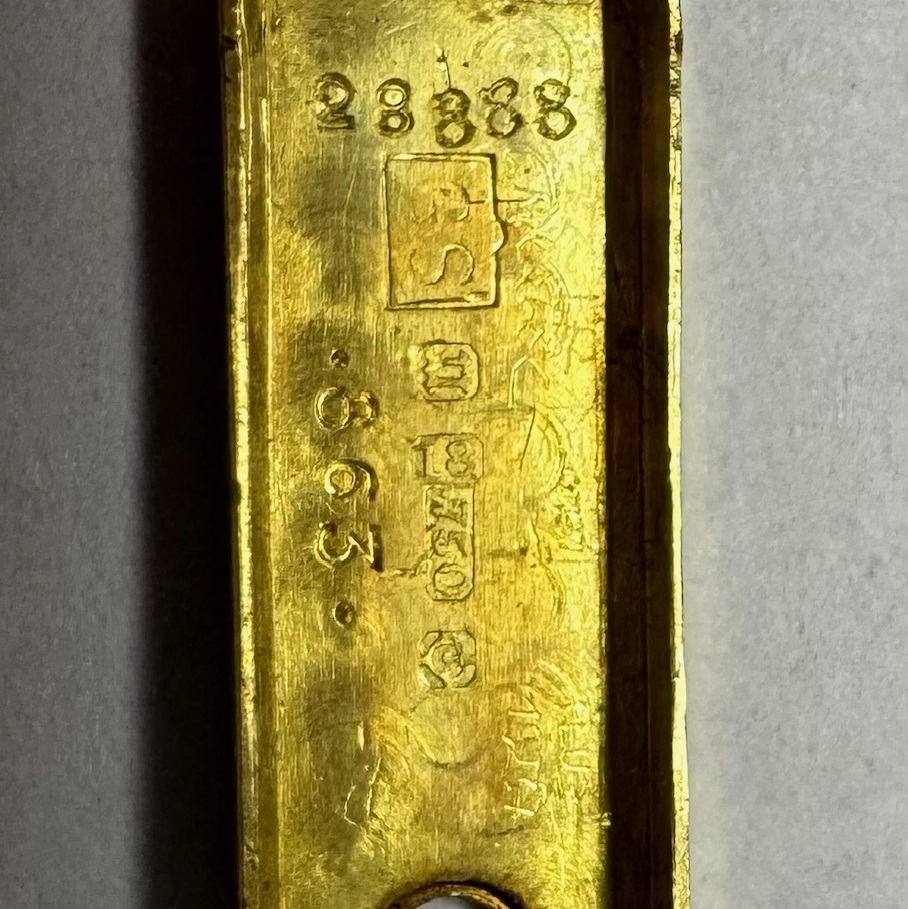 Detail d: CARTIER/EUROPEAN WATCH Co Duoplan sehr seltene Damenarmbanduhr in GG 750/000, Frankreich/ Schweiz mit London Import-Stempel 1935/1936, Handaufzug, ...