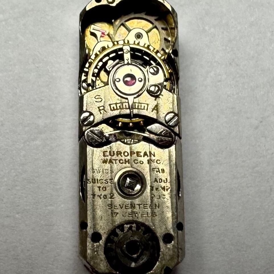 Detail e: CARTIER/EUROPEAN WATCH Co Duoplan sehr seltene Damenarmbanduhr in GG 750/000, Frankreich/ Schweiz mit London Import-Stempel 1935/1936, Handaufzug, ...