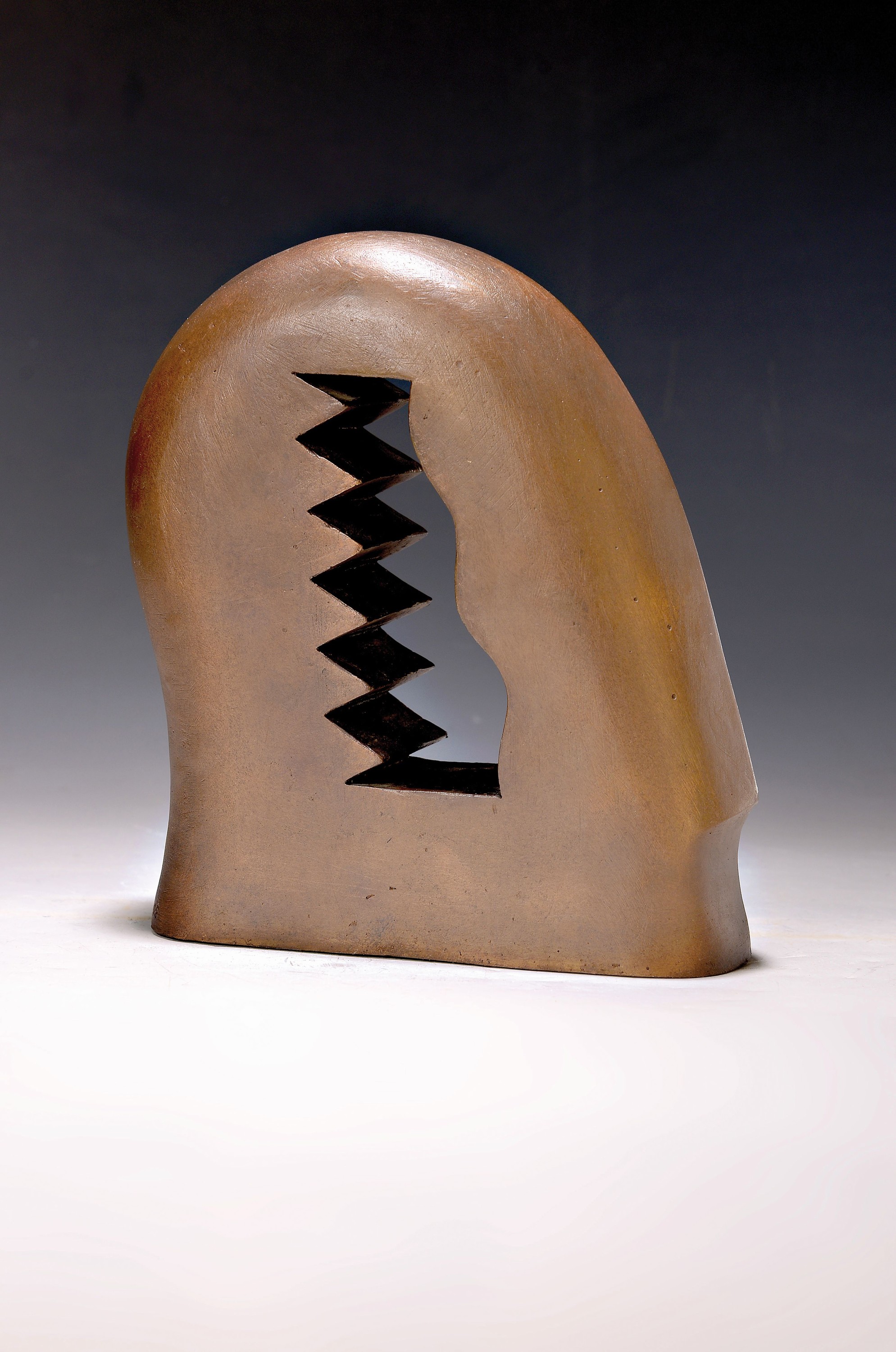 Hans-Otto Lohrengel, geb. 1953 Köln, Kopfplastik mit harmonischen und aggresiven Elementen, Bronze, signiert und dat. 98, num. V/XXV, H. ca. 23cm, ...