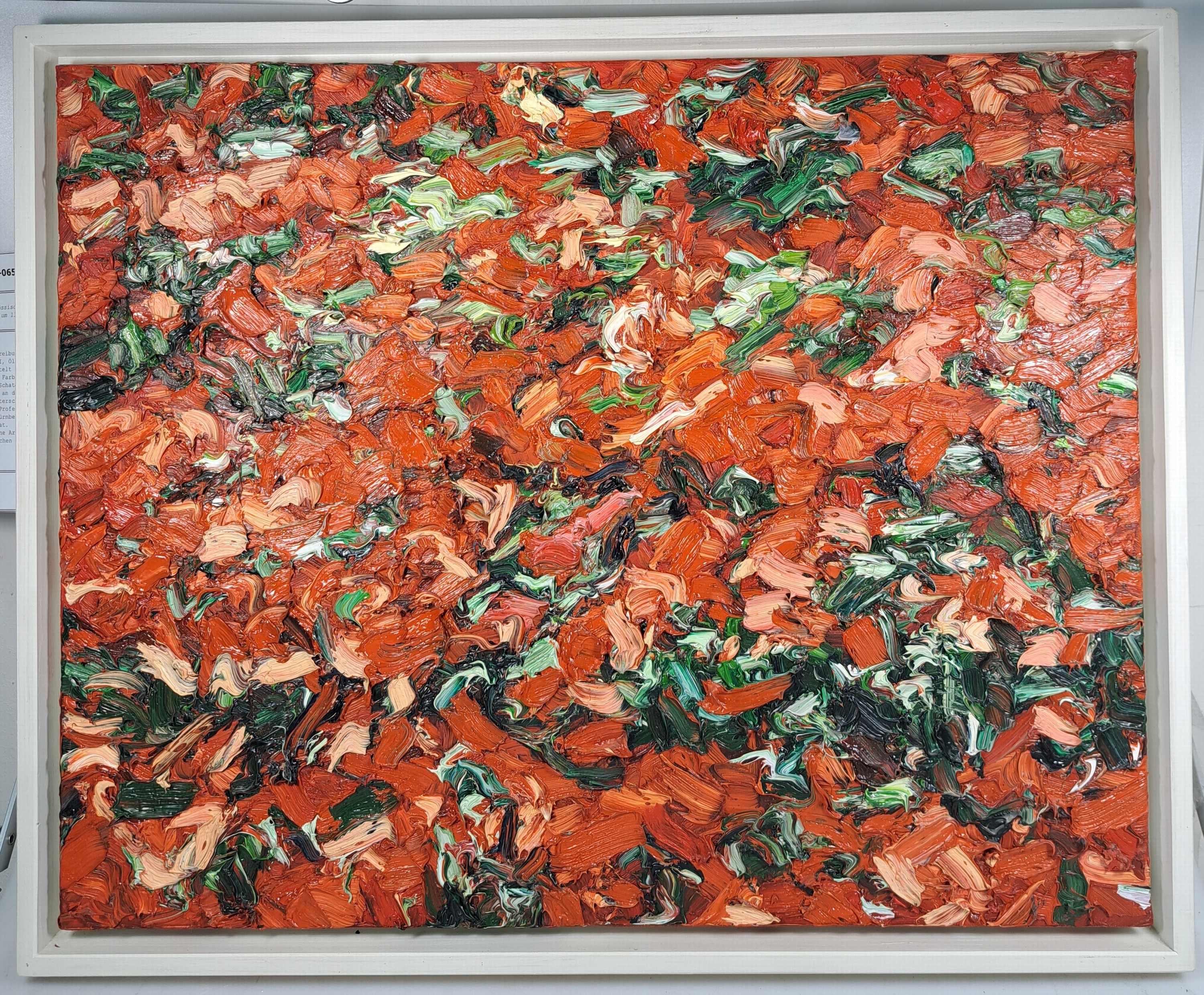 Detail k: Ralph Fleck, geb. 1951 Freiburg im Breisgau,Feldstück 28/VII, Öl/Lwd, rückseitig signiert,betitelt und dat. 91, expressiver pastoser Farbauftrag, ...