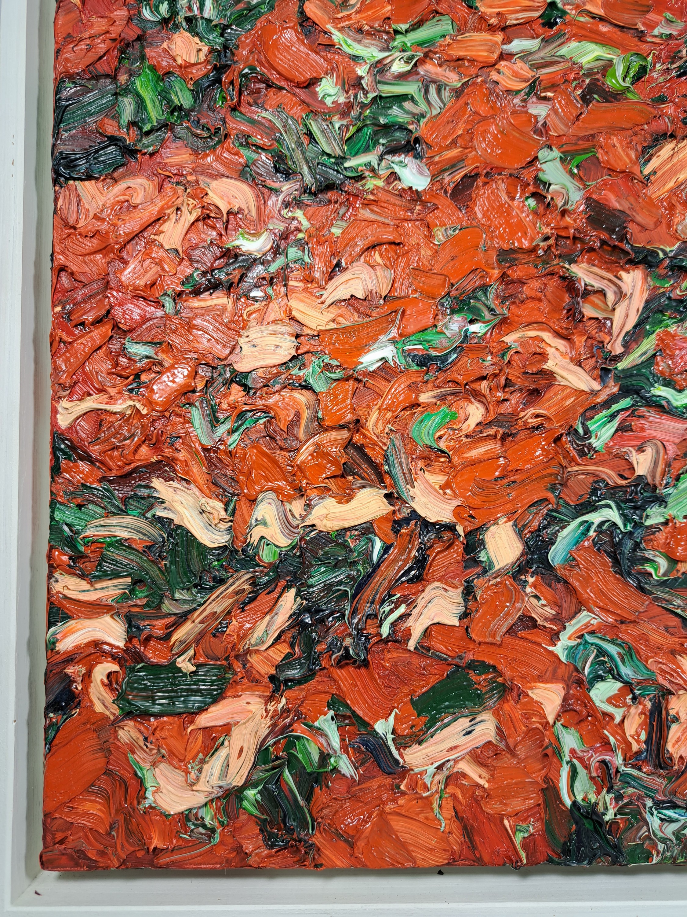 Detail m: Ralph Fleck, geb. 1951 Freiburg im Breisgau,Feldstück 28/VII, Öl/Lwd, rückseitig signiert,betitelt und dat. 91, expressiver pastoser Farbauftrag, ...