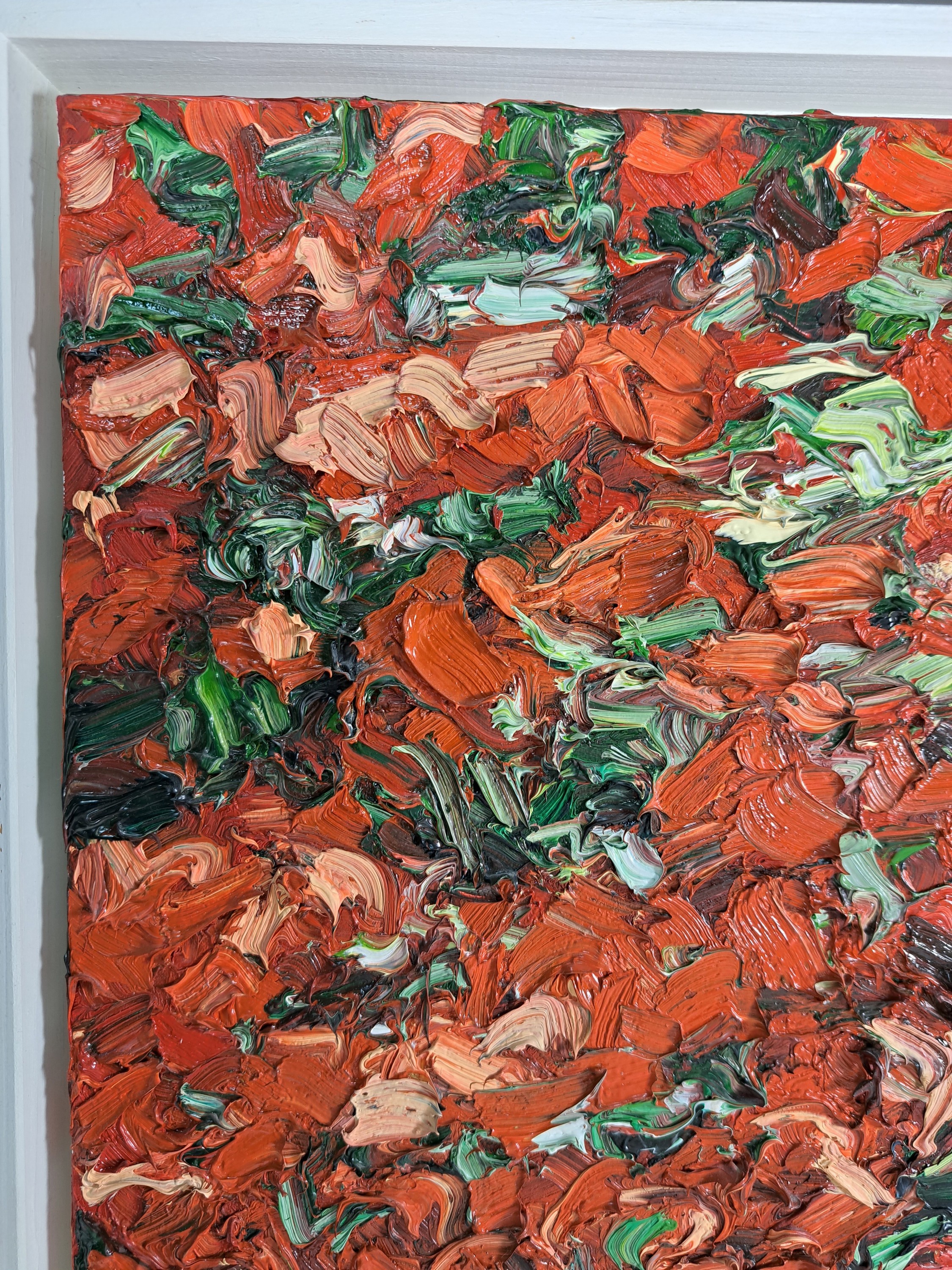 Detail n: Ralph Fleck, geb. 1951 Freiburg im Breisgau,Feldstück 28/VII, Öl/Lwd, rückseitig signiert,betitelt und dat. 91, expressiver pastoser Farbauftrag, ...