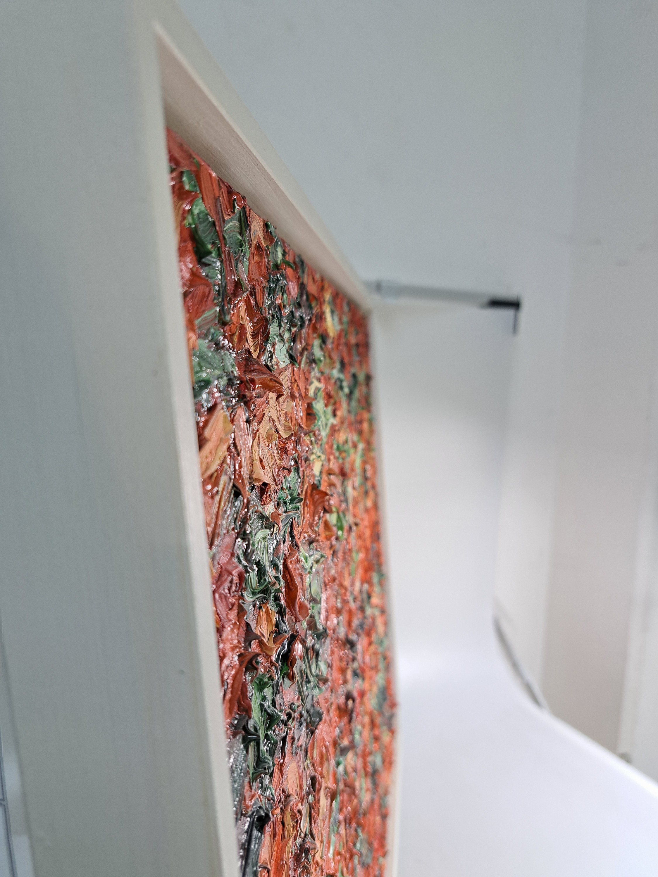 Detail p: Ralph Fleck, geb. 1951 Freiburg im Breisgau,Feldstück 28/VII, Öl/Lwd, rückseitig signiert,betitelt und dat. 91, expressiver pastoser Farbauftrag, ...