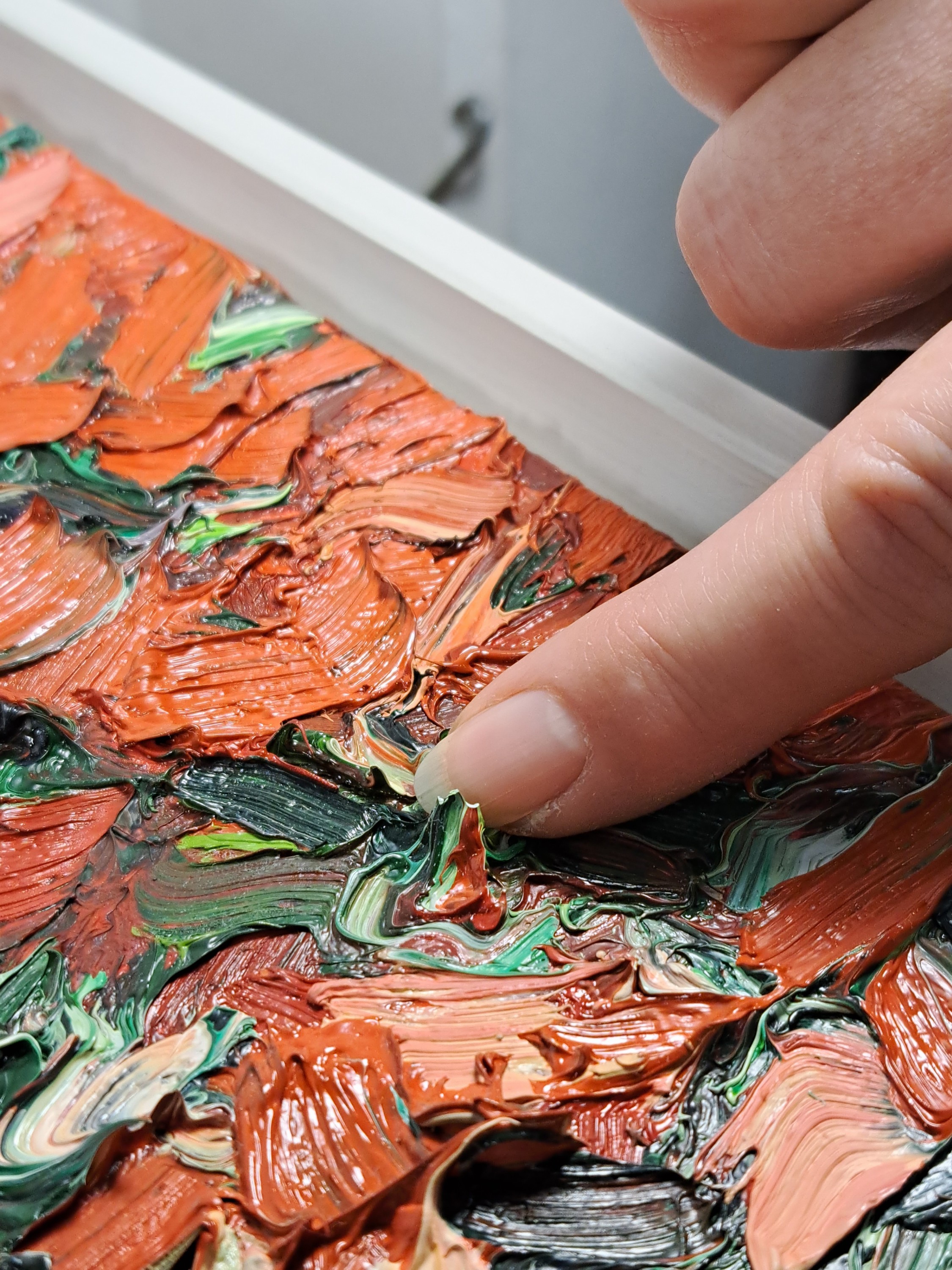 Detail t: Ralph Fleck, geb. 1951 Freiburg im Breisgau,Feldstück 28/VII, Öl/Lwd, rückseitig signiert,betitelt und dat. 91, expressiver pastoser Farbauftrag, ...