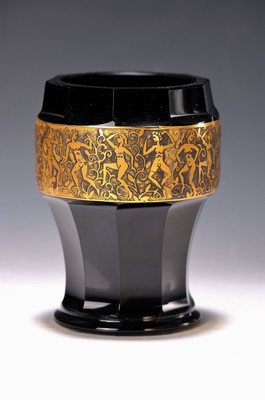Image 26889027 - Vase, Moser Karlsbad, 1920er/1930er Jahre, violettes Glas, facettiert, umlaufender Fries ...