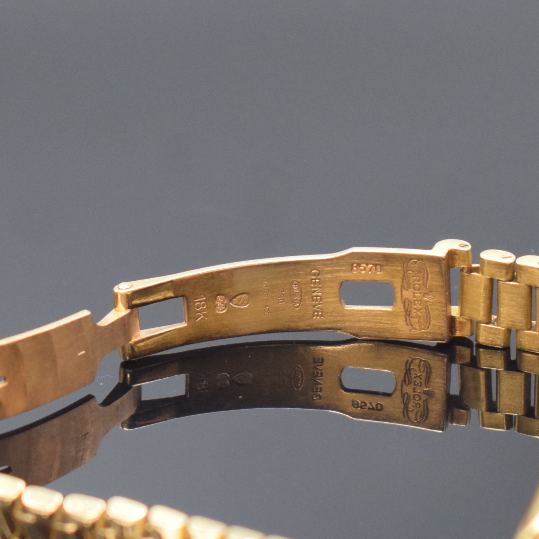 Detail c: ROLEX Oyster Perpetual Datejust Damenarmbanduhr in GG 750/000 Referenz 6917,Schweiz um 1980, Automatik, Chronometer der Superlative inkl. ...