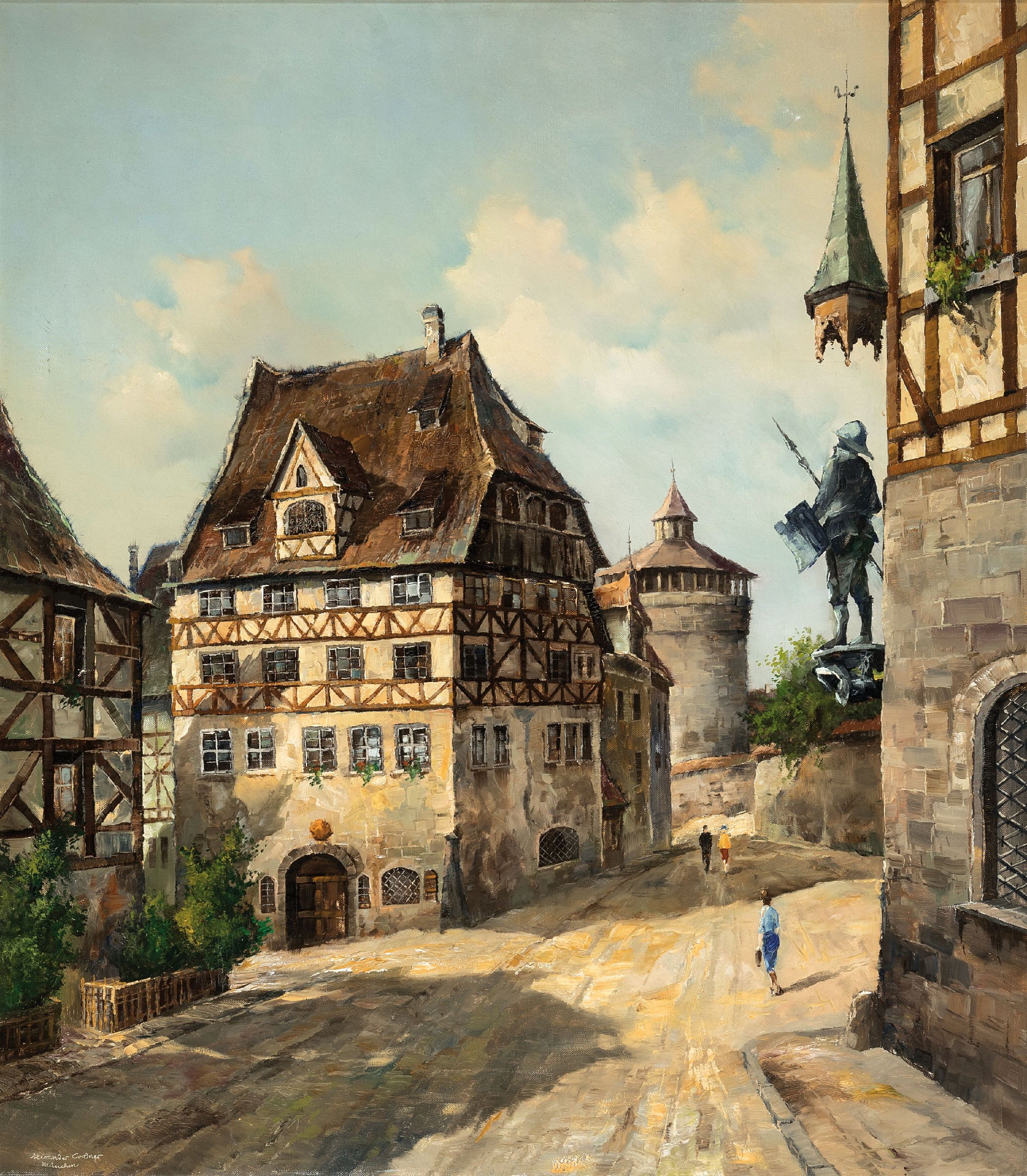 Alexander Cordner, Münchener Maler der 1. Hälfte des 20. Jh. Das Dürerhaus in Nürnberg, Öl/Lwd, links unten sign. und bez.: München,m. R. ca. ...