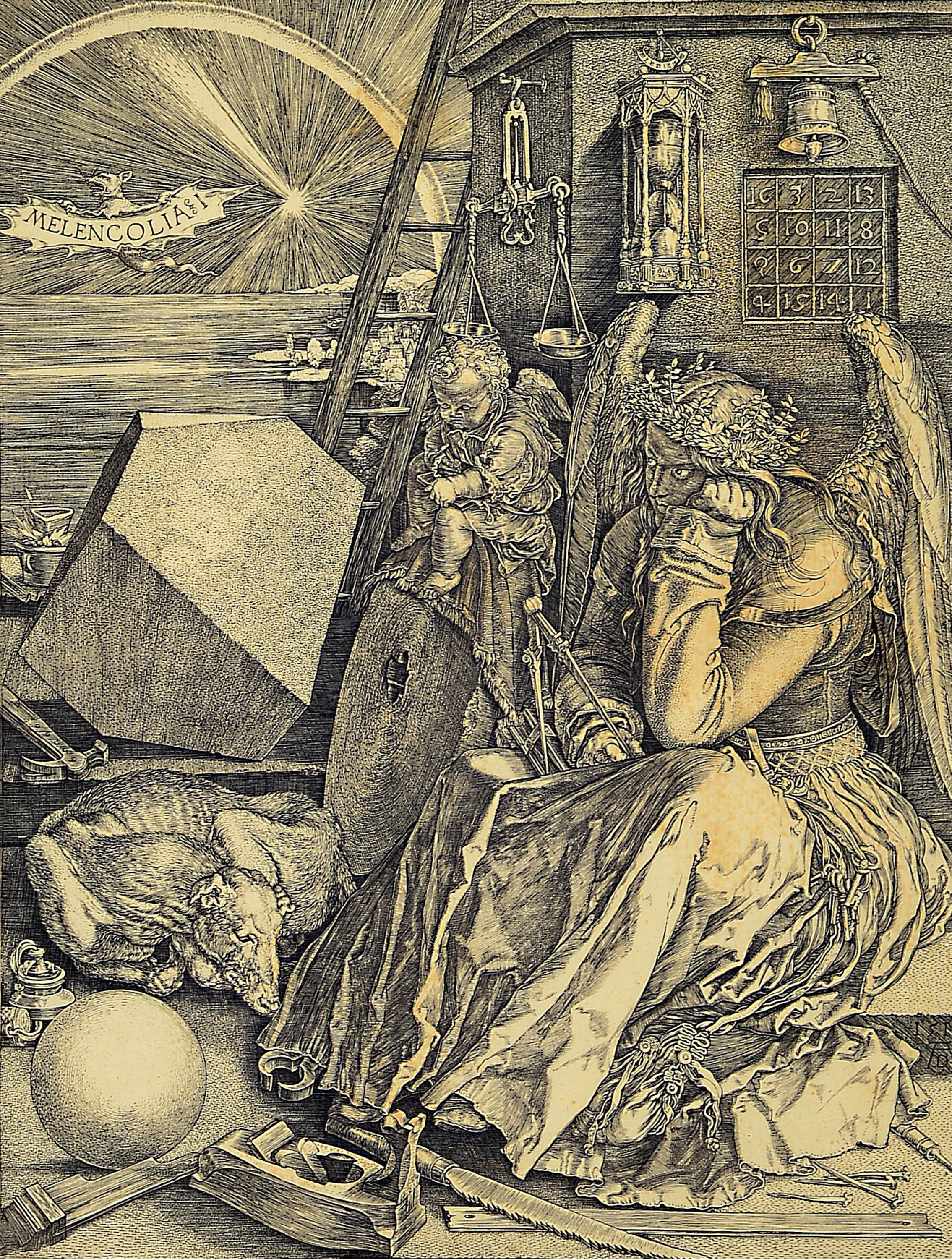 Nach Albrecht Dürer (1471-1528): 4 Kupferstiche, 19.Jh., "Melencolia I" (1514),"Adam und Eva" (1504), "Ritter, Tod und ...