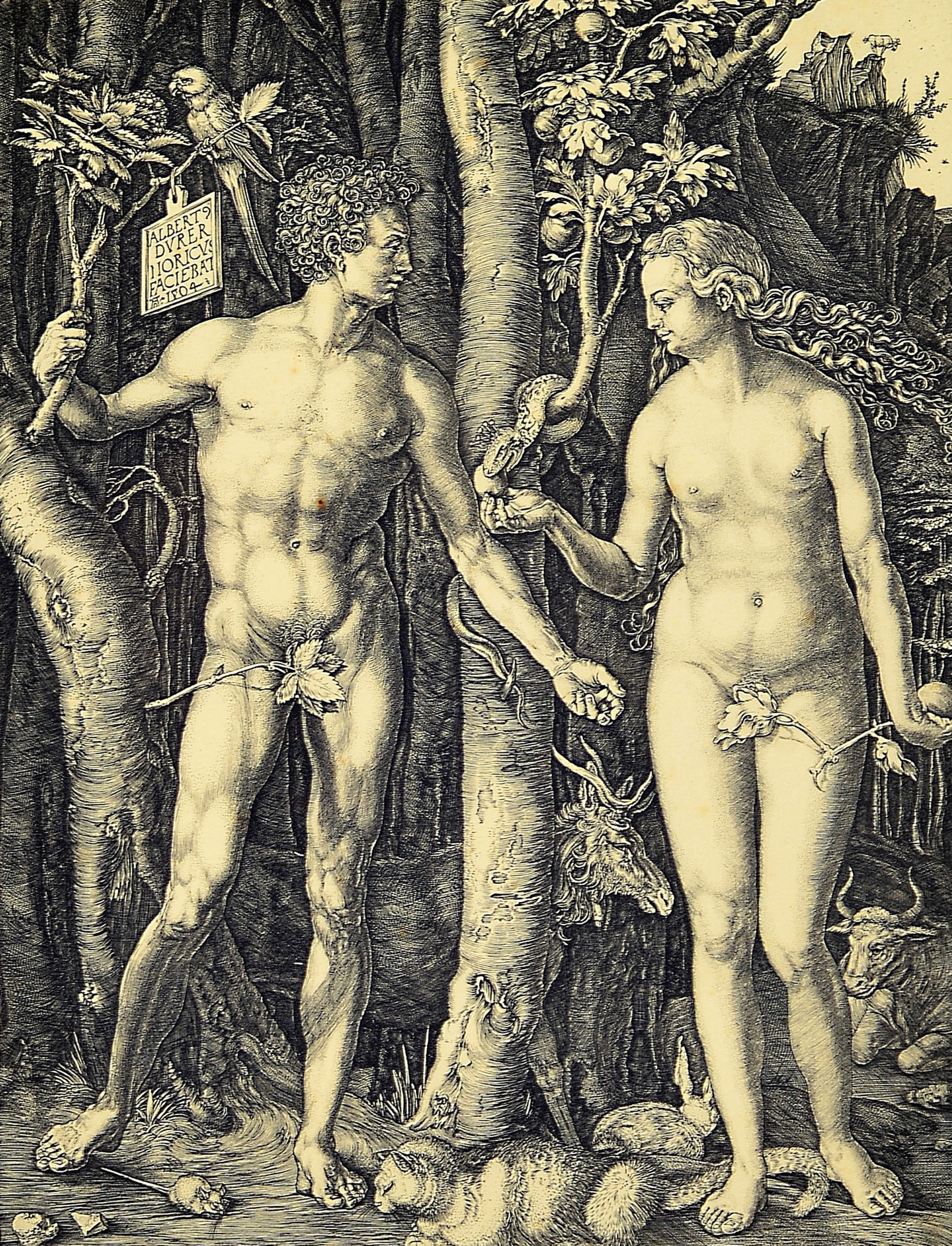 Detail a: Nach Albrecht Dürer (1471-1528): 4 Kupferstiche, 19.Jh., "Melencolia I" (1514),"Adam und Eva" (1504), "Ritter, Tod und ...