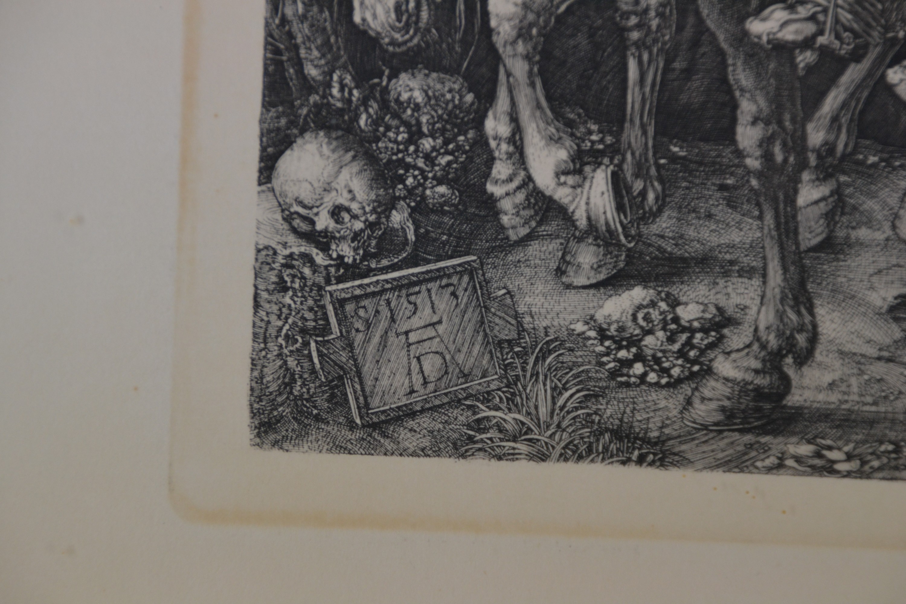 Detail f: Nach Albrecht Dürer (1471-1528): 4 Kupferstiche, 19.Jh., "Melencolia I" (1514),"Adam und Eva" (1504), "Ritter, Tod und ...