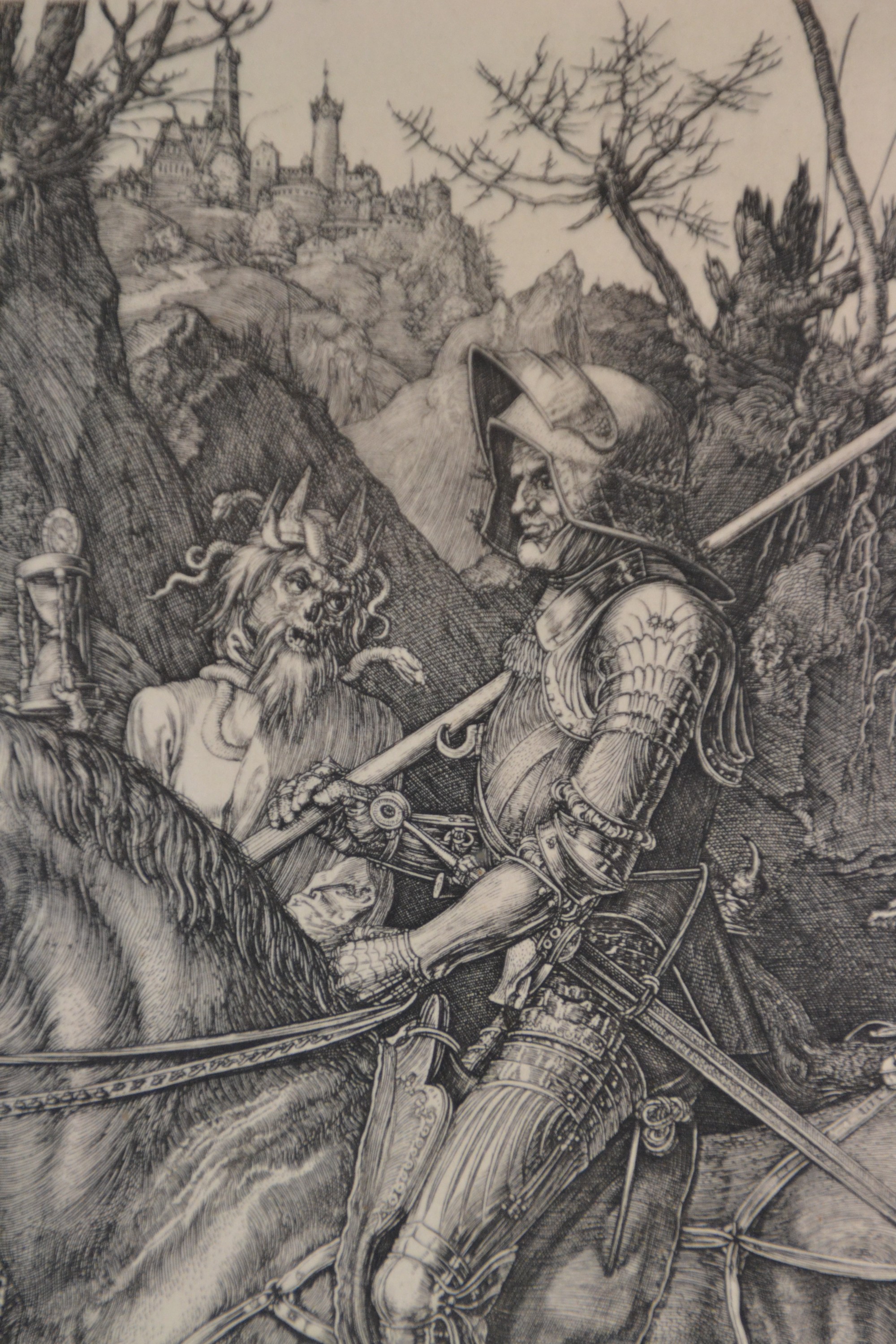 Detail g: Nach Albrecht Dürer (1471-1528): 4 Kupferstiche, 19.Jh., "Melencolia I" (1514),"Adam und Eva" (1504), "Ritter, Tod und ...