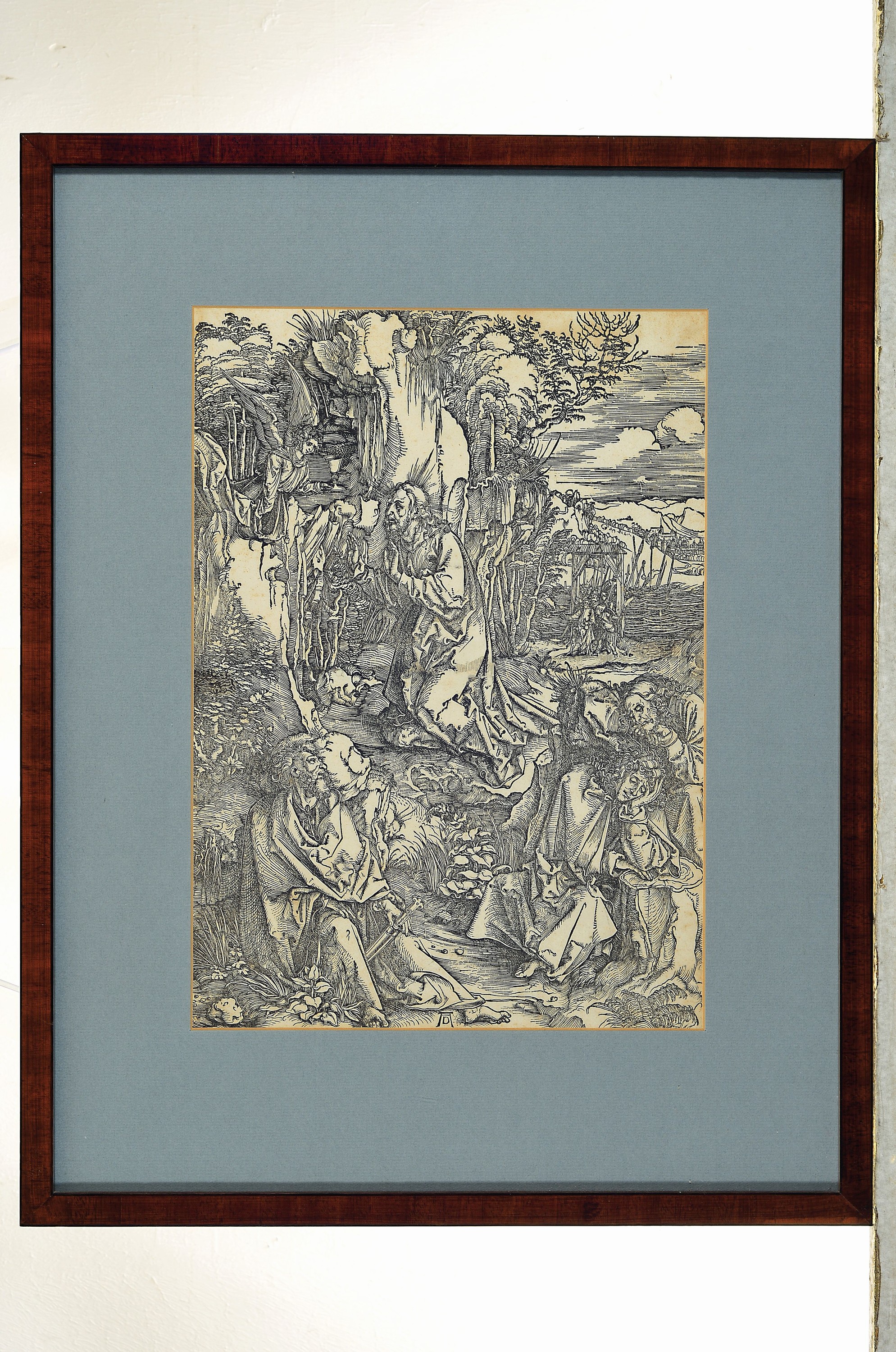 Detail k: Nach Albrecht Dürer (1471-1528), Abzug der 18./19.Jh., Holzschnitt, "Christus am Ölberg" Blatt 3 aus der großen Passion (1496/97), ...