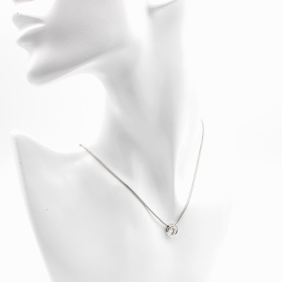 Image 26890134 - Collier mit Brillantsolitär, WG 750/000, Brill. in Zargenfassung 1.01 ct feines ...