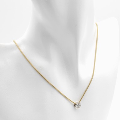 Image 26890136 - Collier mit Brillantsolitär, GG/WG 750/000, Brill. ca. 0.50 ct Weiß/si in ...