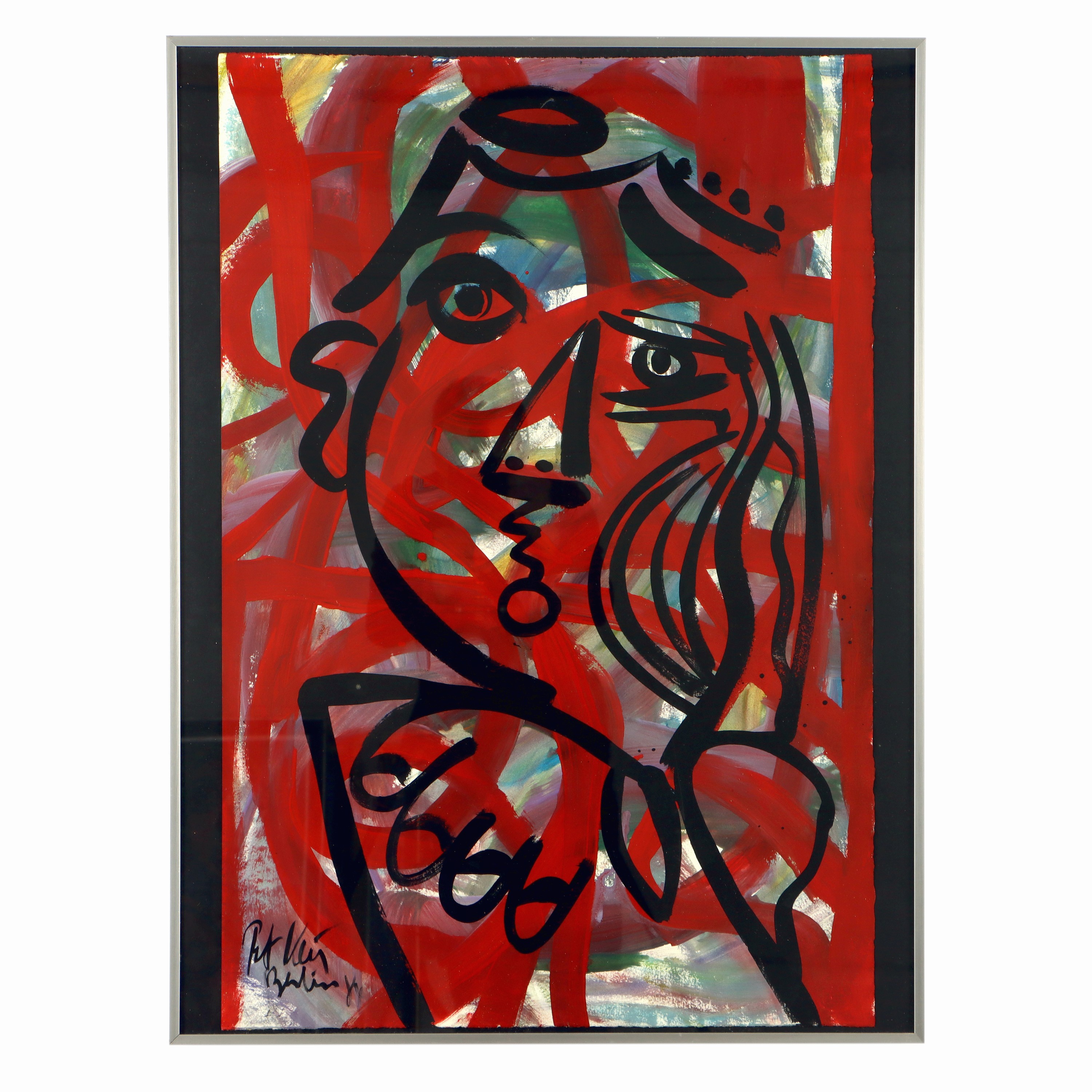 Image 26890431 - Peter Robert Keil, 1984, Berlin, ohne Titel, ca. 80x60 cm, signiert u. datiert, Gouache ...