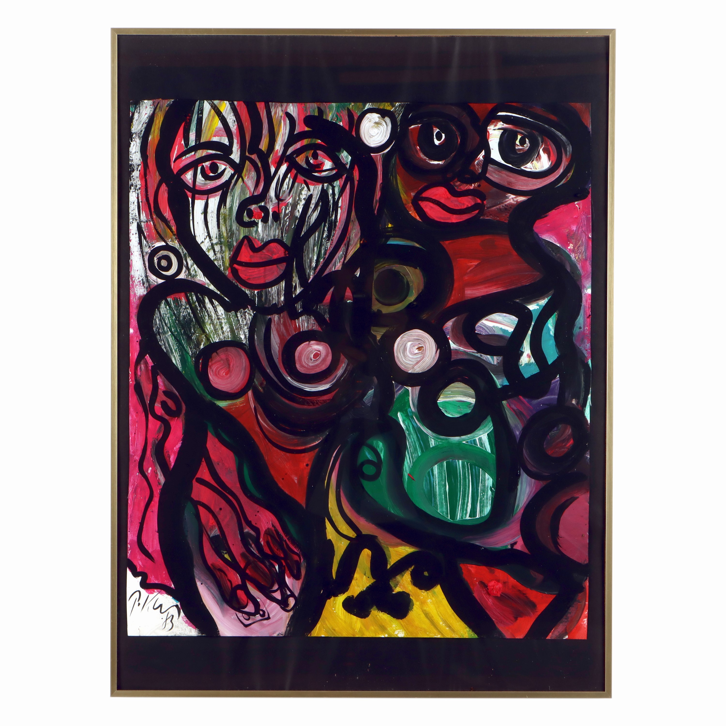 Image 26890435 - Peter Robert Keil, 1983, ohne Titel, ca. 80x60 cm, signiert u. datiert, Gouache auf ...