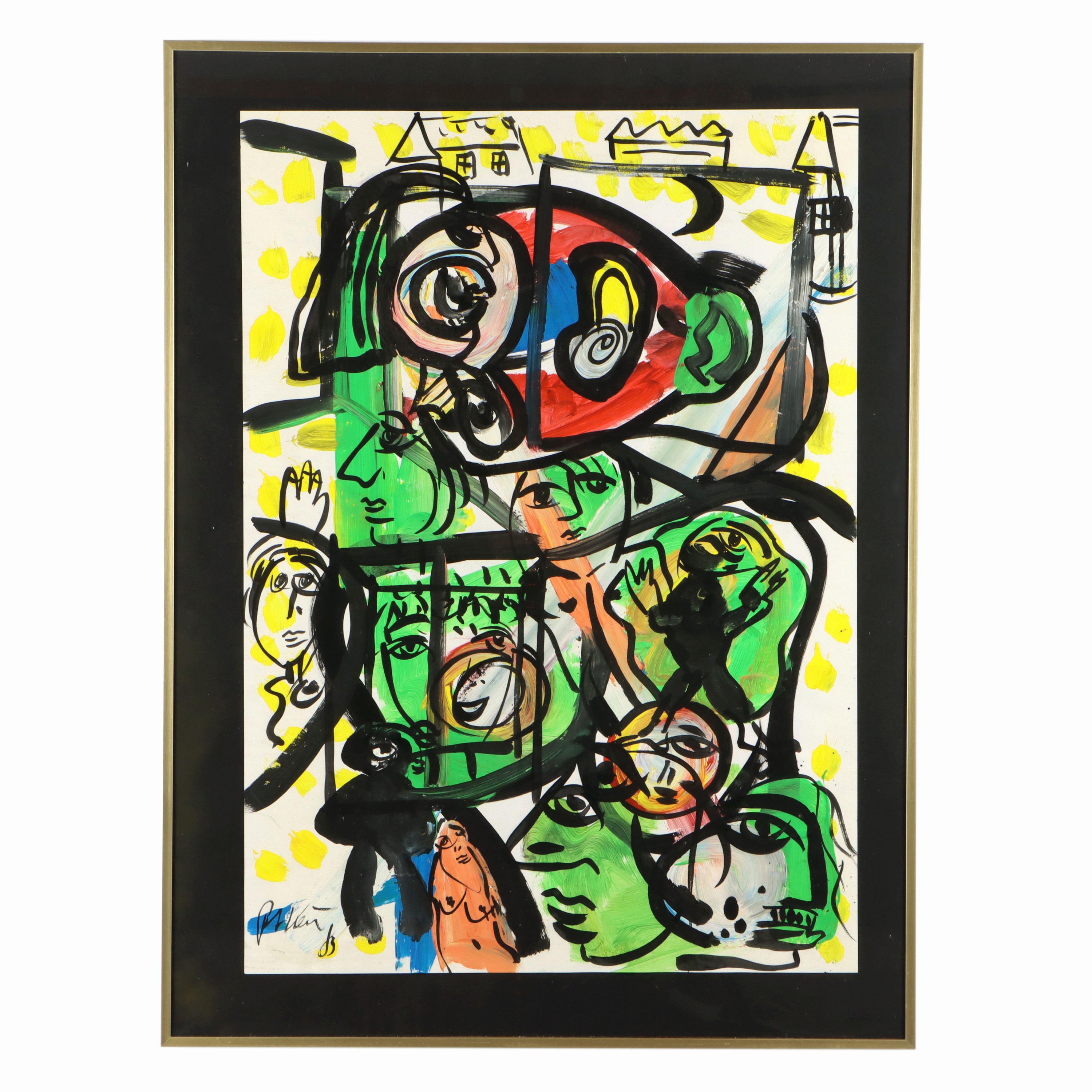 Image 26890436 - Peter Robert Keil, 1983, ohne Titel, ca. 80x60 cm, signiert u. datiert, Gouache auf ...