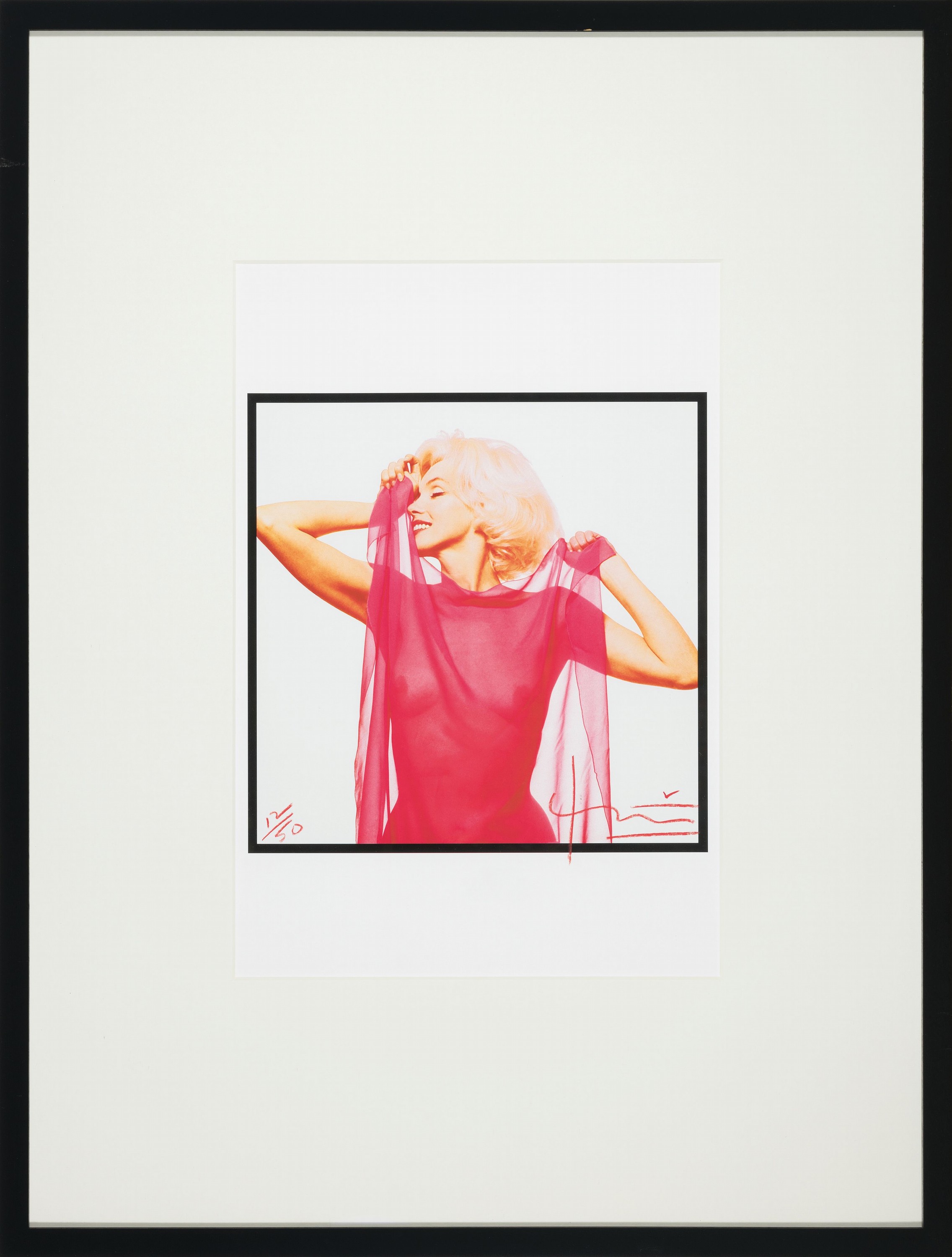 Detail k: Bert Stern, 1929-2013, Farbfotografie, Titel: "Marilyn in the Veil", Drucktechnik:Irisprint auf festem, mattem Fotopapier, handsign., num. ...