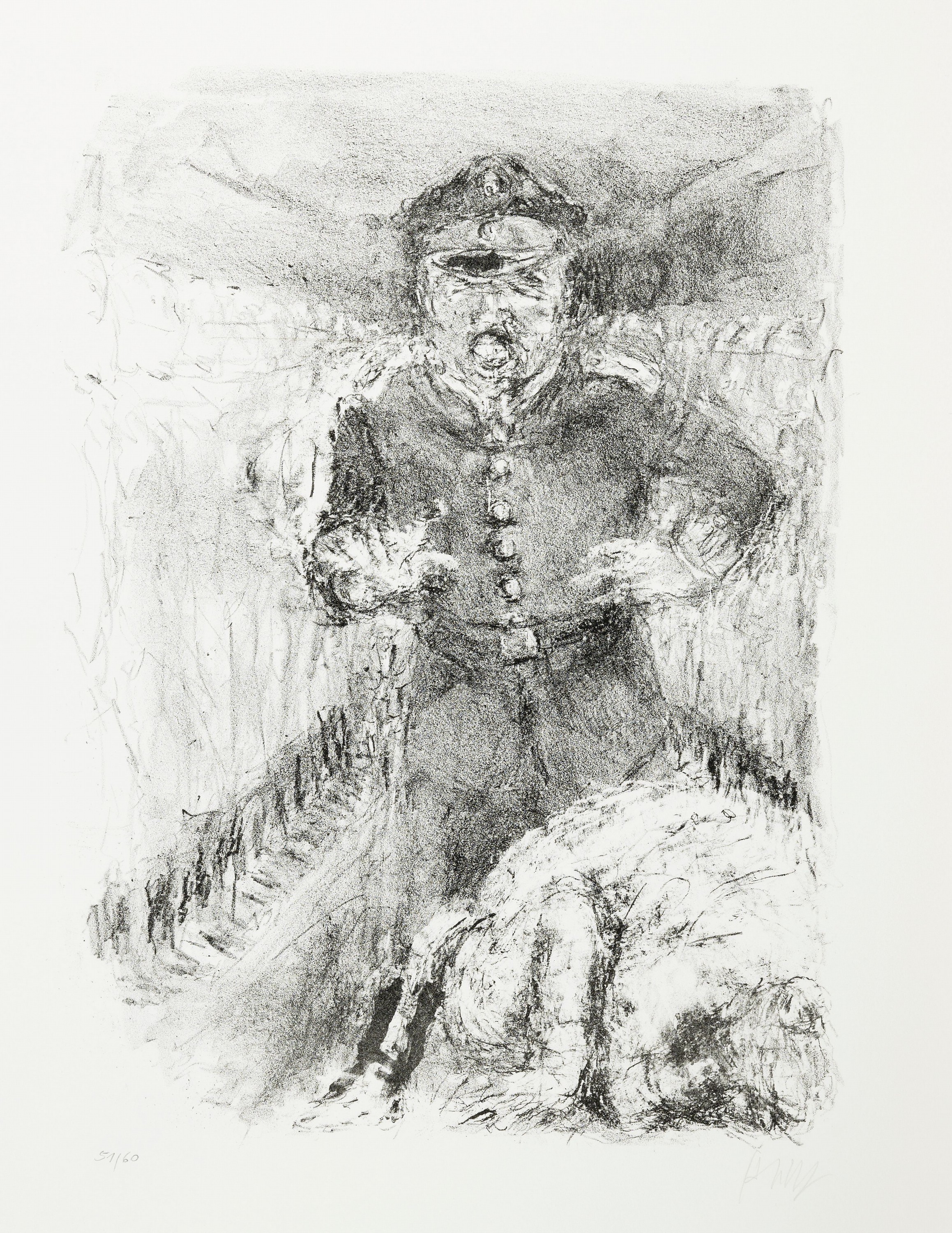 Detail c: Bernhard Heisig, 1925-2011, komplettes Mappenwerk bestehend aus: 6 Lithografien auf dickem BFK-Rives- Büttenpapier mit Wasserzeichen, Titel:" ...