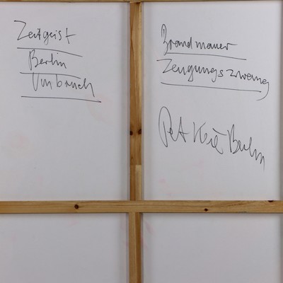 26890509a - Peter Robert Keil, Berlin, Rückseite mit Titel: ´Zeitgeist Berlin Umbruch - Brandmauer ...