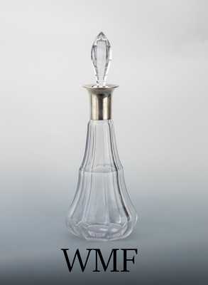 Image 26890587 - WMF Karaffe, Montur Nickel versilbert, schlichte Form, Glaskorpus geschliffen, orig. ...