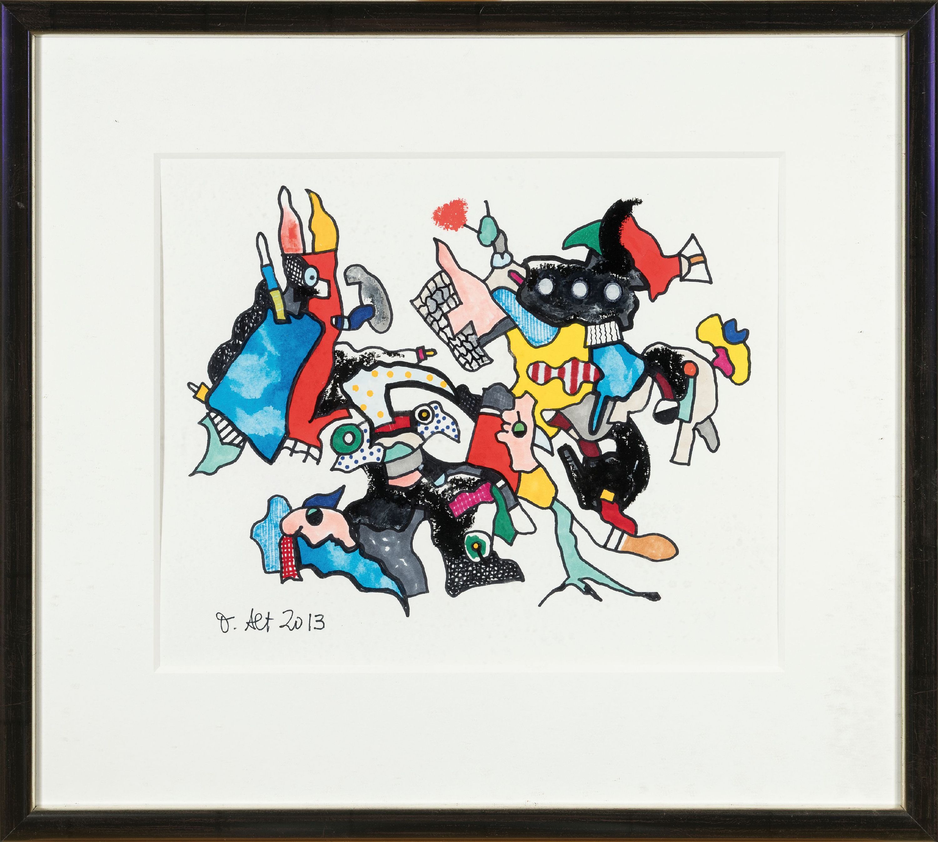 Detail k: Otmar Alt, geb. 1940, Träume, Filzstift und Gouache auf Papier, signiert und dat. 2013, ca. 24x31cm, PP, u.Gl., R. ca. 46x51cm