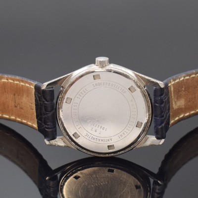 26890796c - EBEL Armbanduhr in Stahl, Schweiz um 1970, Handaufzug, Boden verschr., silb. Zifferbl. ...