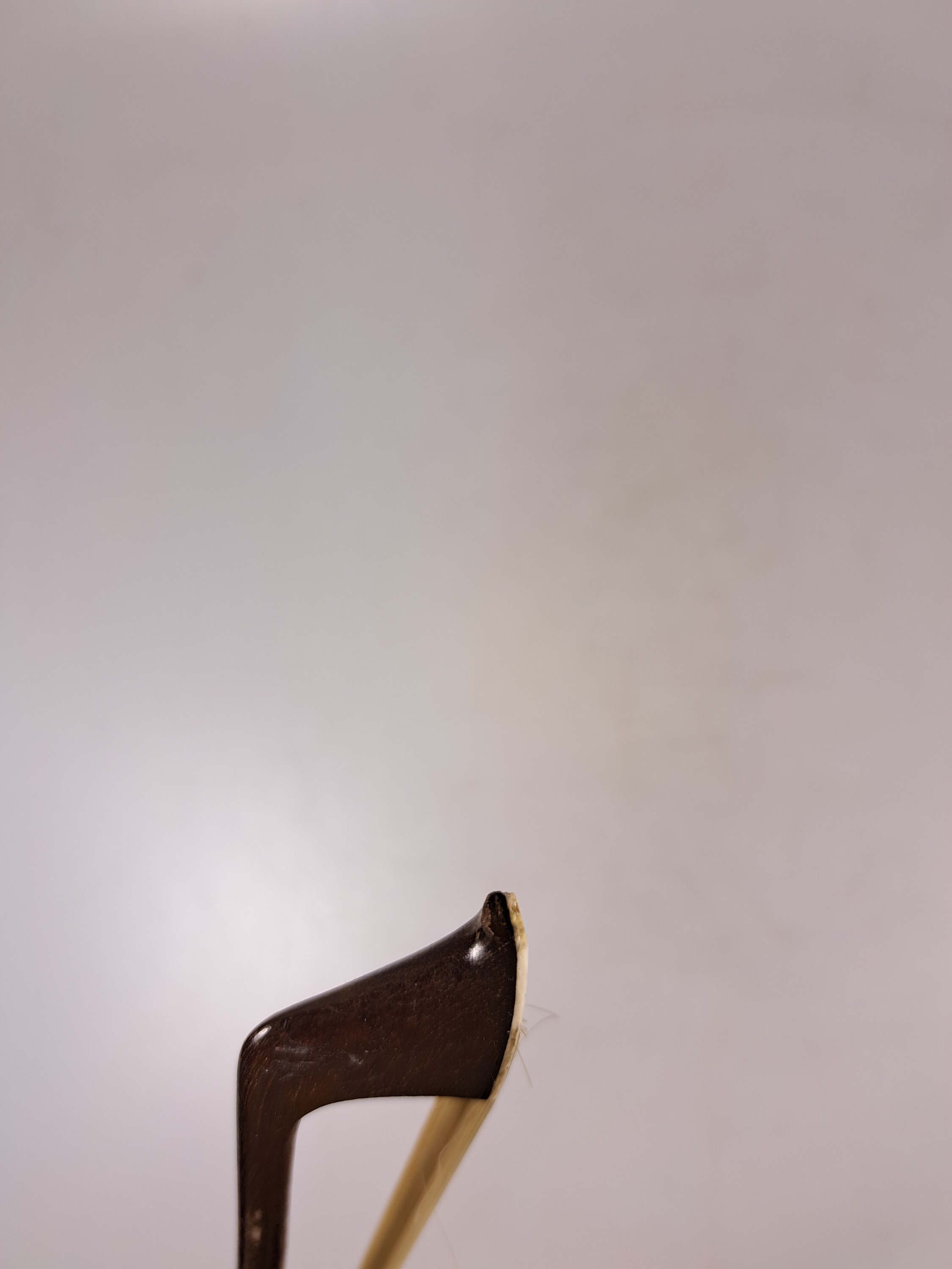 Detail k: Drei Cellobögen mit Elfenbeinkopfplatten, 1920 - 1960, a. um 1960, L. 72 cm, b. ; um 1920, L. 71.5 cm, c. um 1920 L. 72 cm, alle drei mit ...