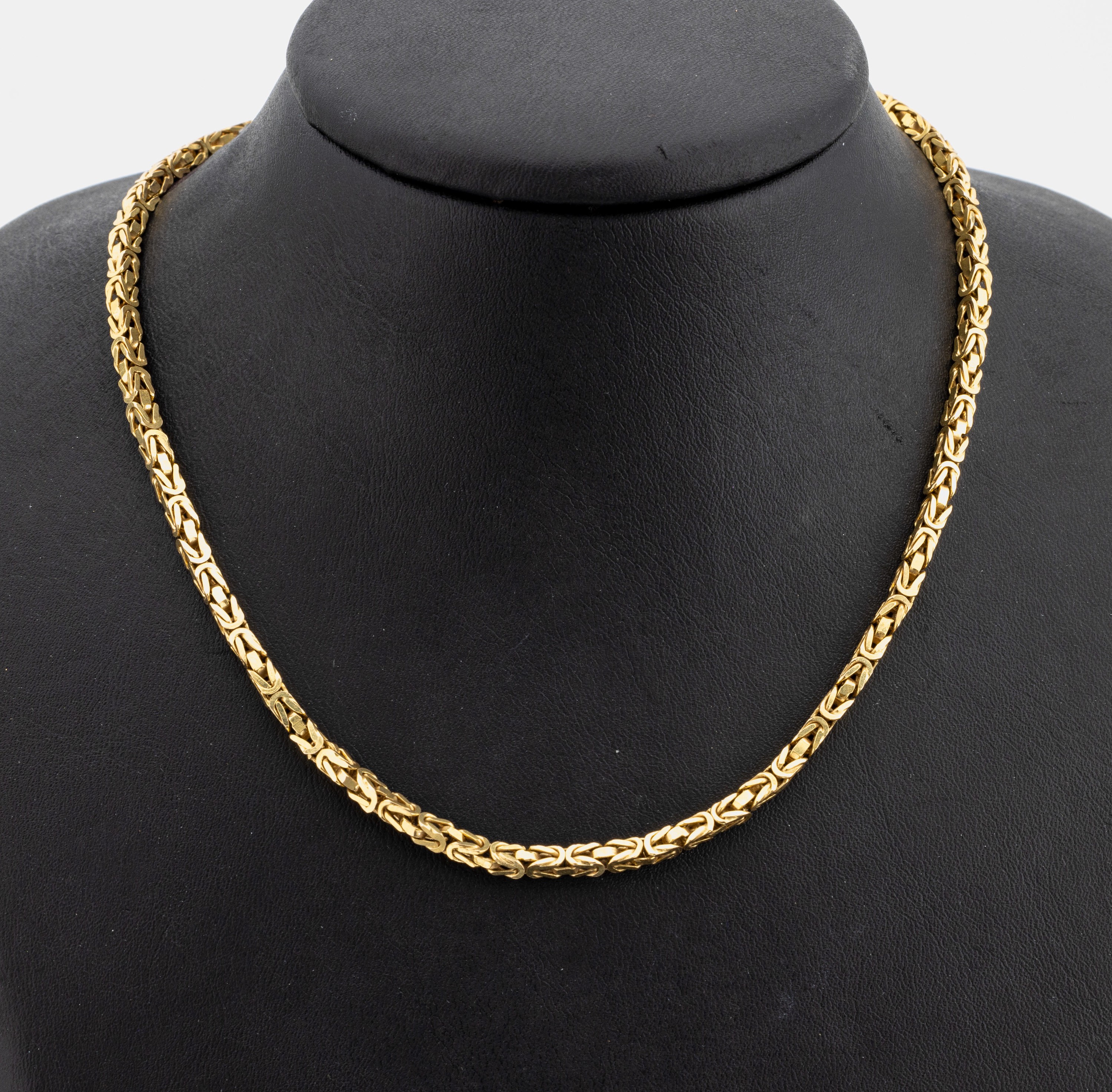 14 kt Gold Königskette, GG 585/000, L. ca. 90 cm, Karabinerschließe, ca. 52.1 g
