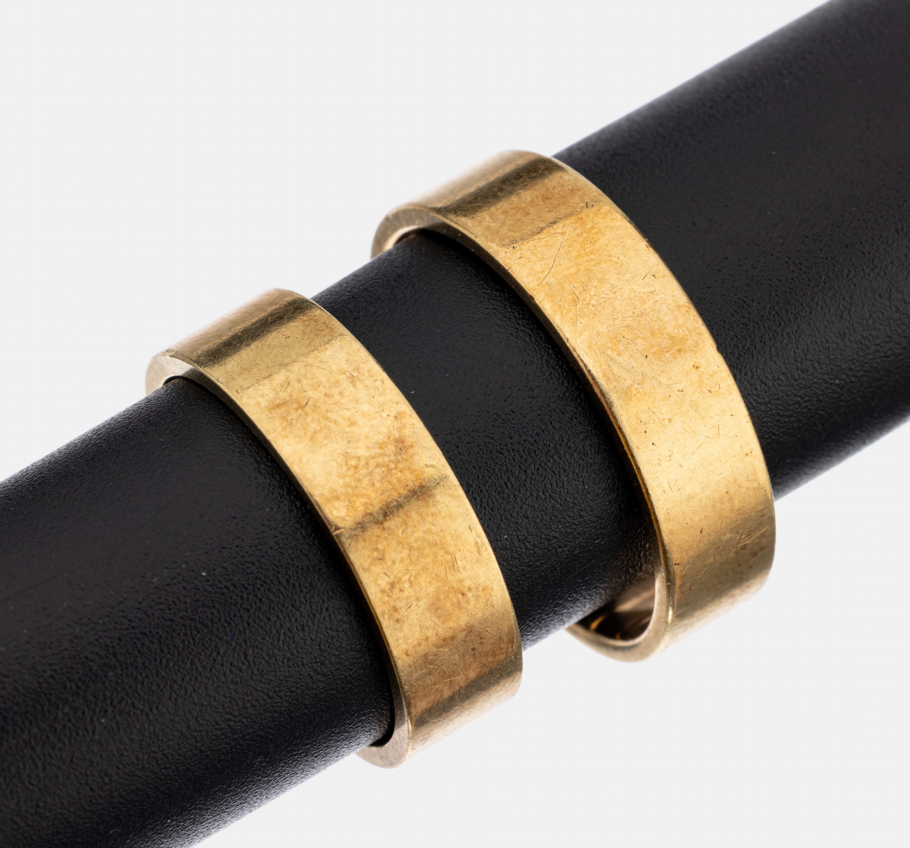 Set 14 kt Gold Freundschaftsringe, GG 585/000, schlichtes Design, 1 x RW 65, 1 x RW 58, ca. 14.2 g