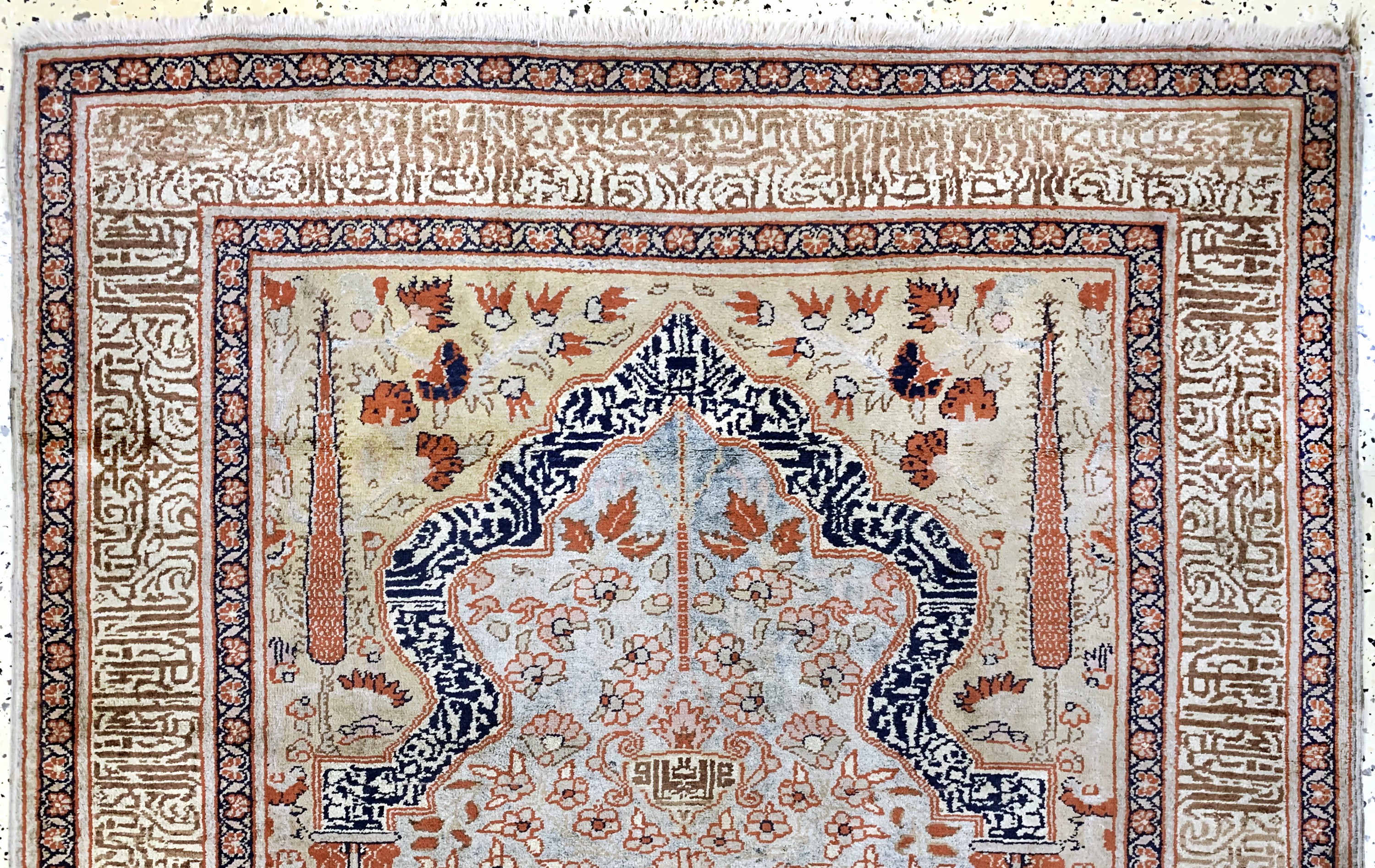 Detail a: Kayseri Flosch, Türkei, Mitte 20.Jhd, merzerisierte Baumwolle, ca. 178 x 120 cm, EHZ: 2-3