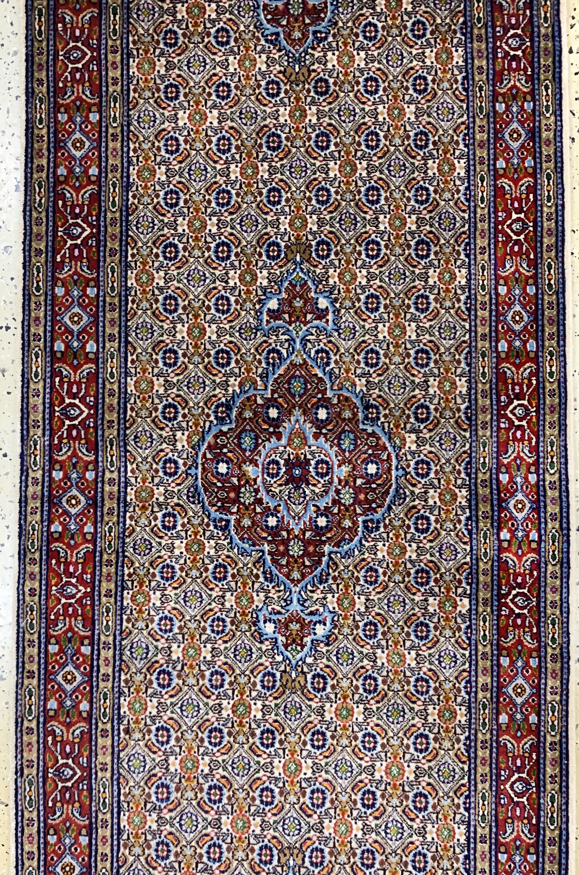 Detail c: Mud fein, Persien, Ende 20.Jhd, Korkwolle mit Seide, ca. 500 x 83 cm, EHZ: 1-2